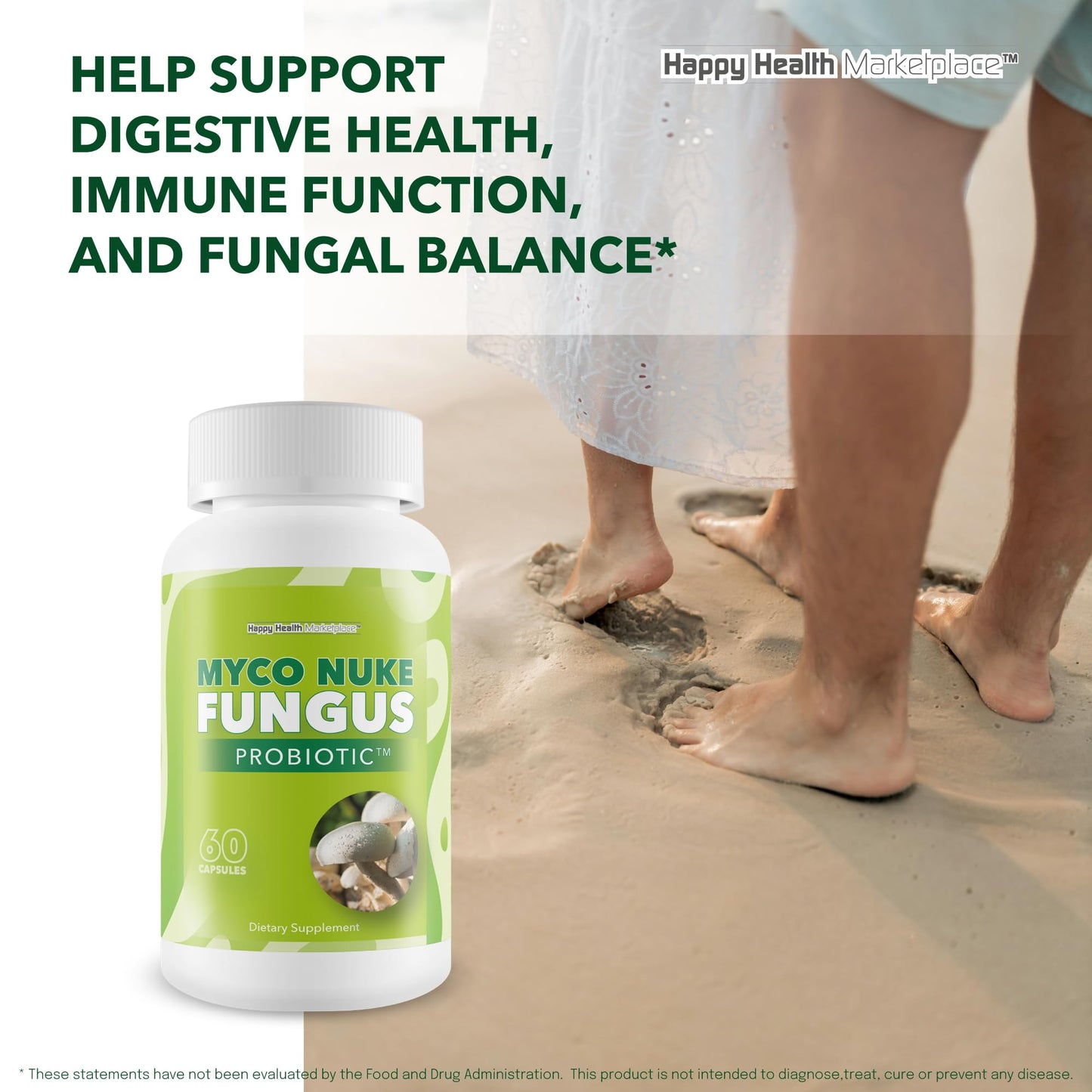 Happy Health Marketplace Myco Nuke Fungus Probiotic Capsule 60 Count