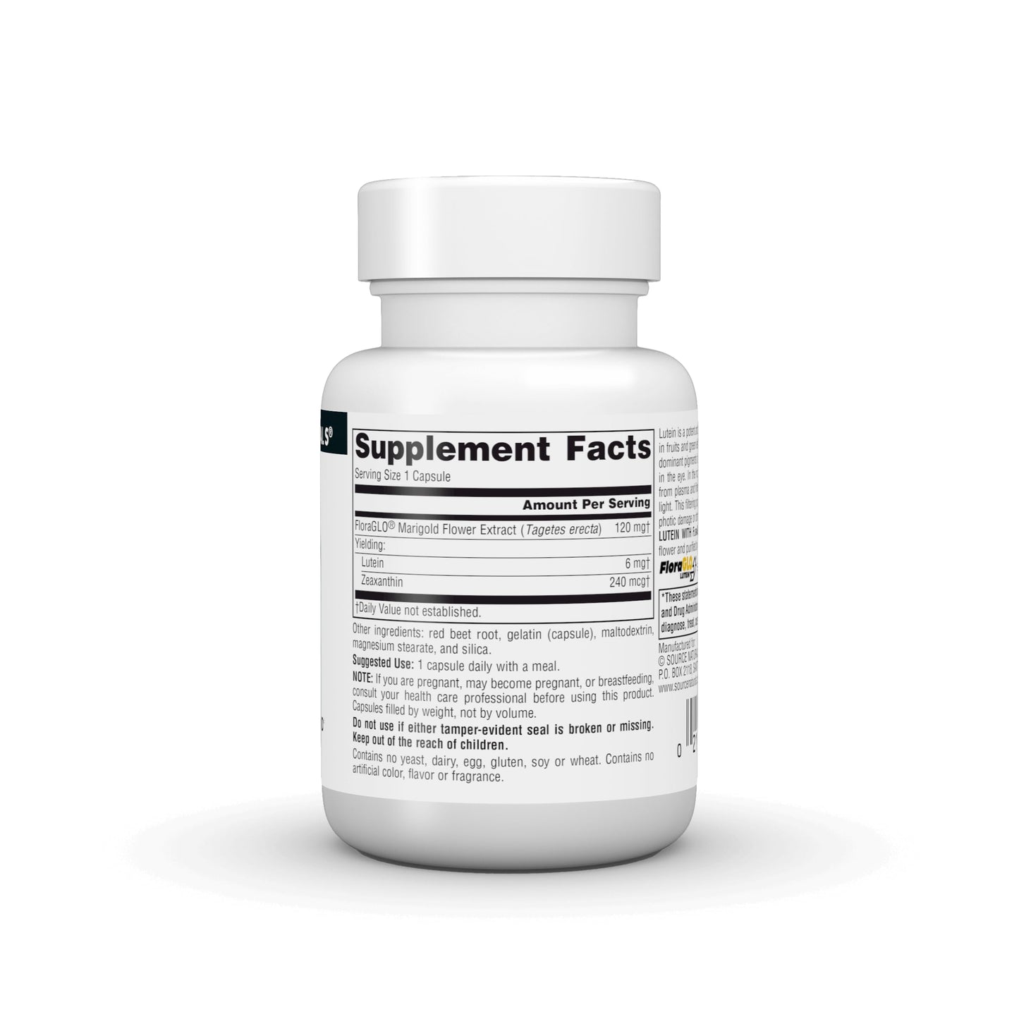 Source Naturals Lutein with FloraGLO Antioxidant Carotenoid -6 mg Capsules, 45 Count