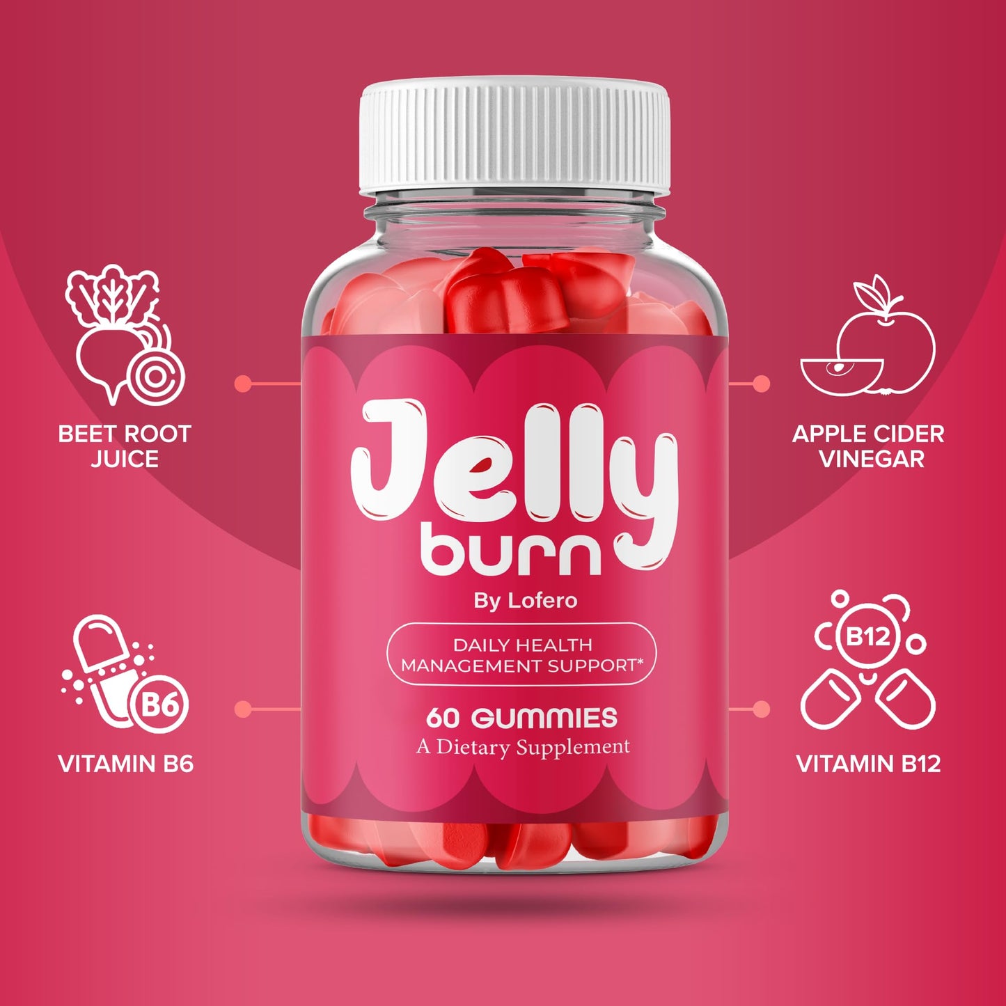 Lofero Jelly Burn Gummies, 60 Count