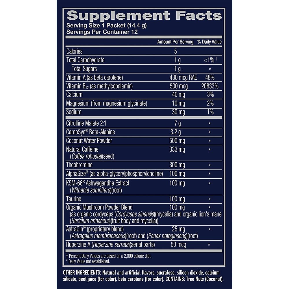 BodyTech Elite Altered Strength Preworkout with Nootropics Cherry Ice, 12 Single-Serving Packets