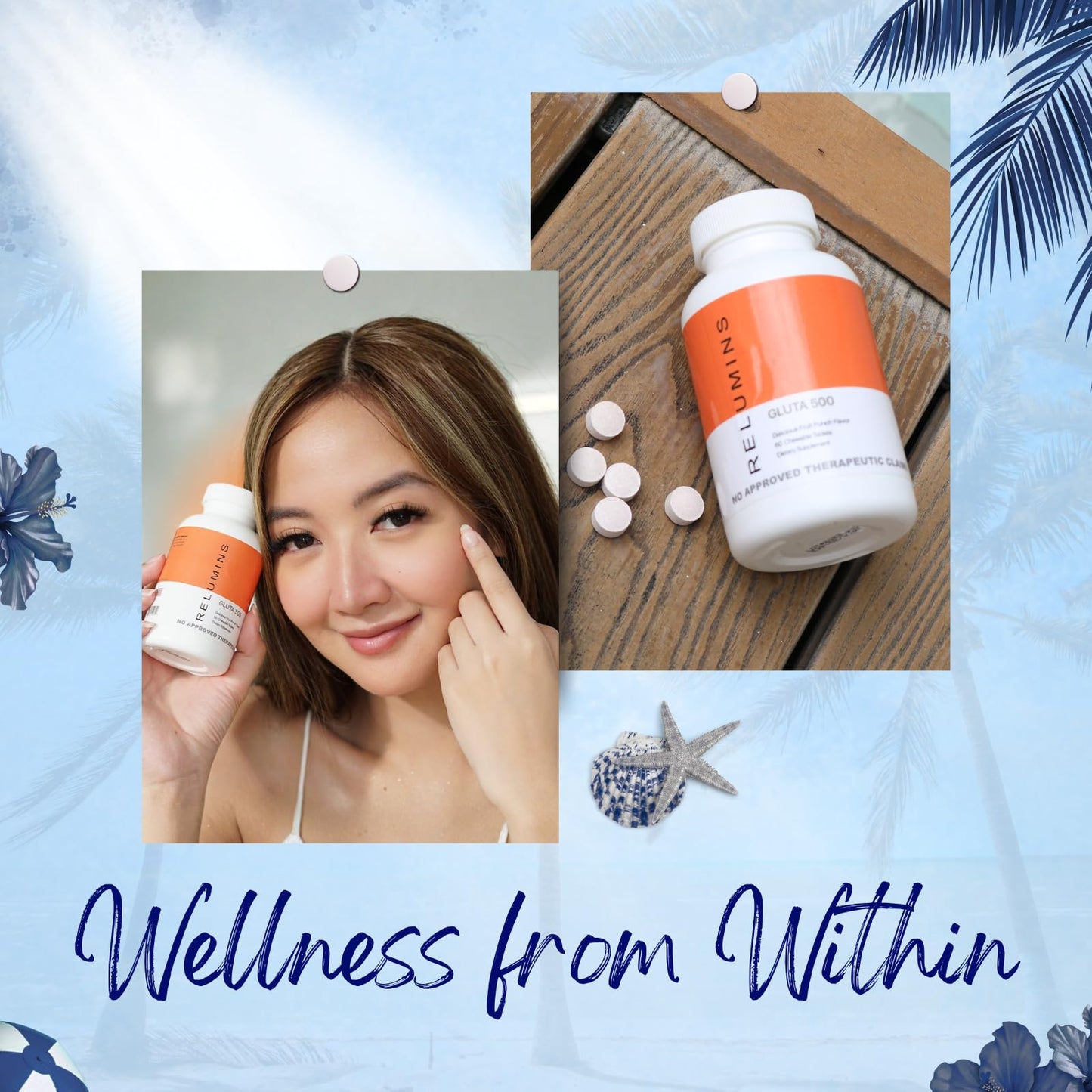 Relumins Gluta 500 Chewable Tablets 180 Tablets