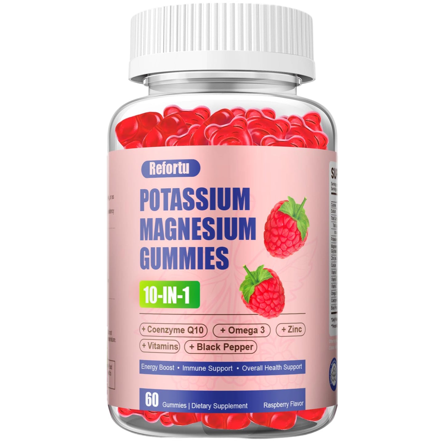 Refortu Potassium Magnesium Gummies 60 Count