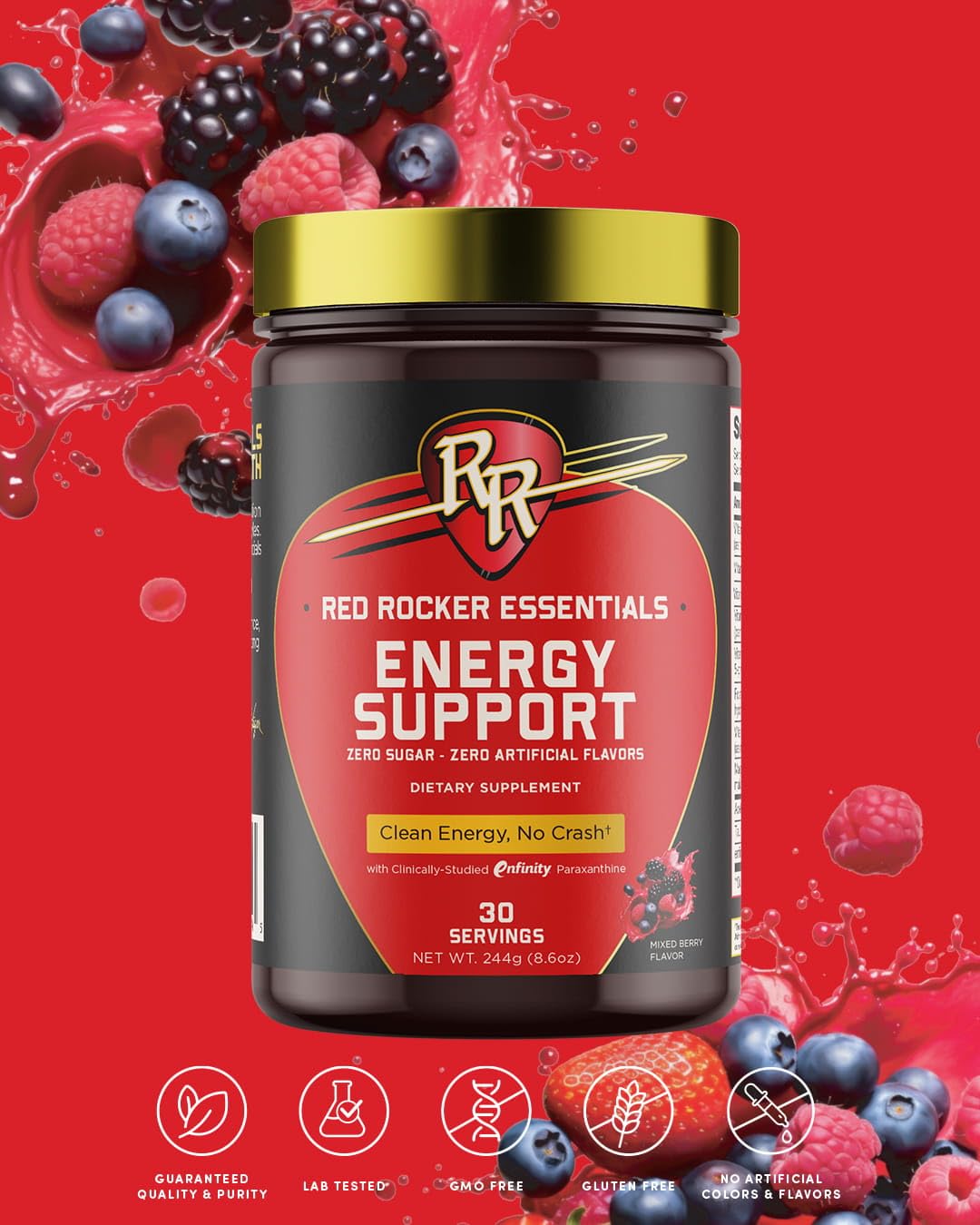 Nature's Lab Red Rocker Essentials Energy Support Powder 6.8 Ounce