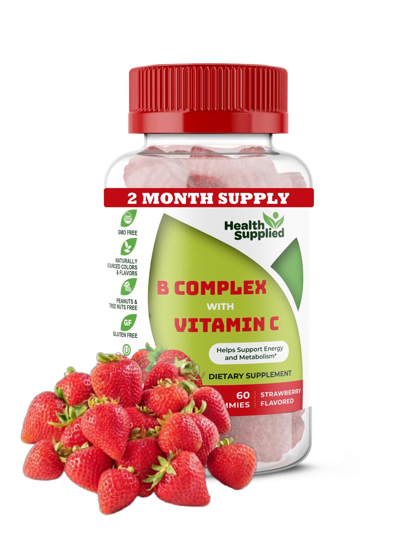 Health Supplied Vitamin B Complex with Vitamin C Gummies, 60 Count
