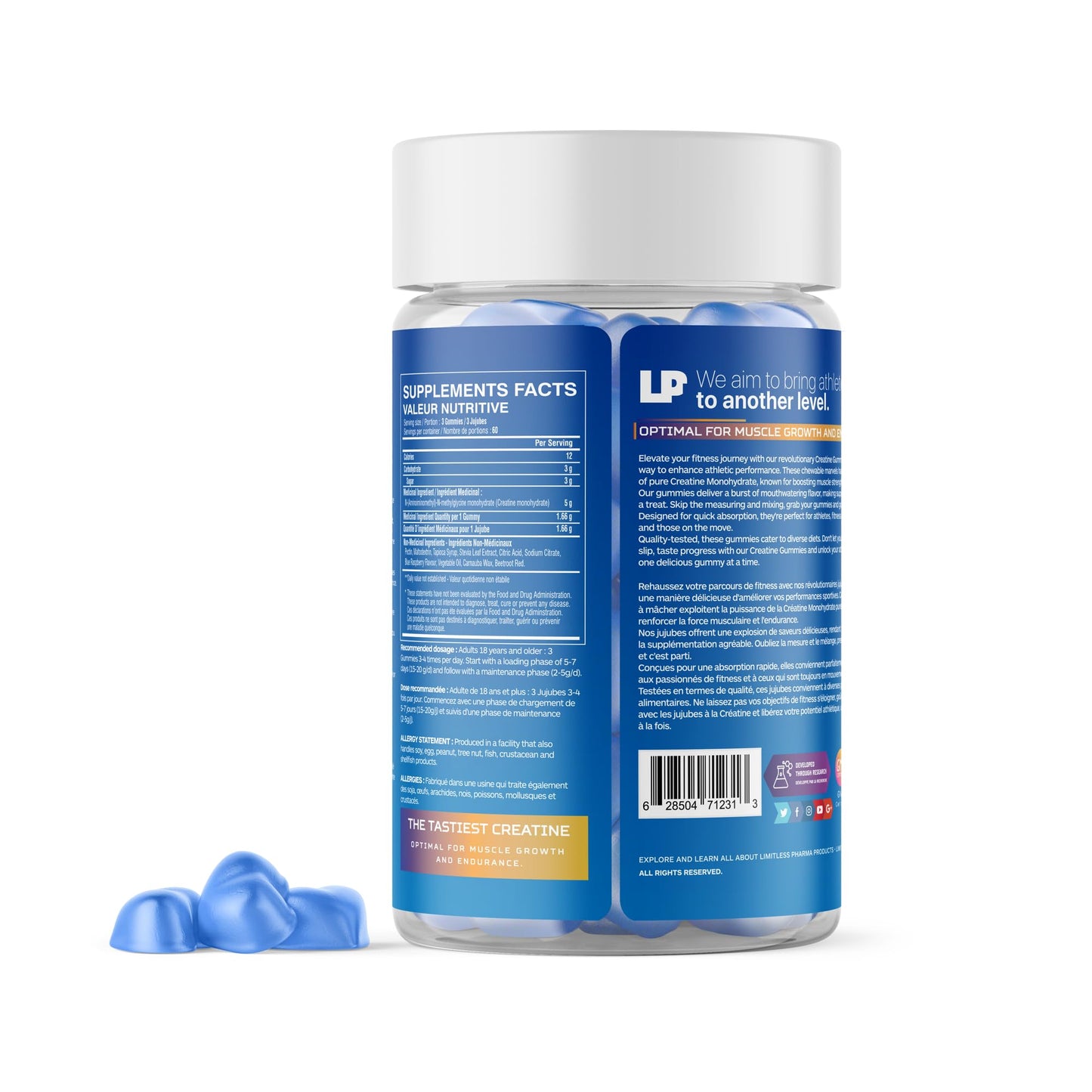 Limitless Pharma Pure Creatine Gummy Candy 180 Count