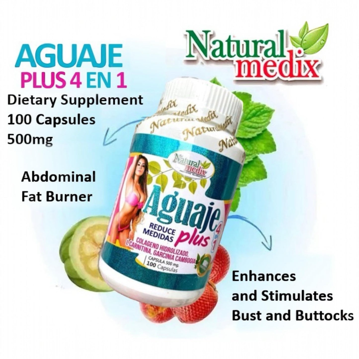 Natural Medix Aguaje Plus 4 in 1 Peruvian Female Health Supplement 100 Capsules