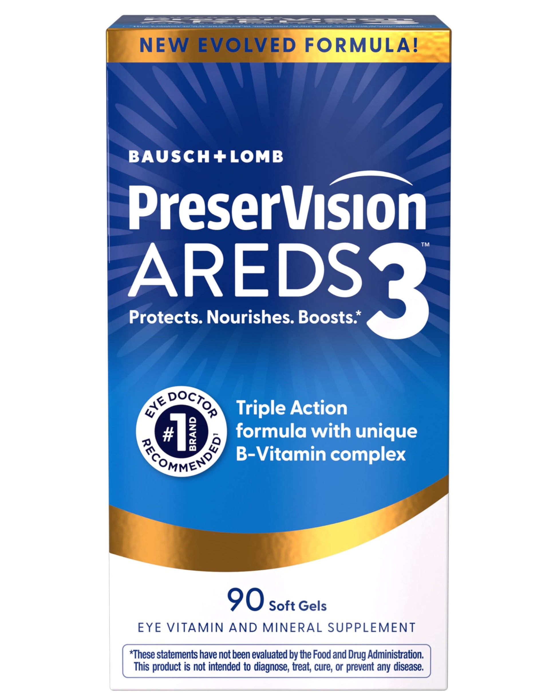 PreserVision AREDS3 Eye Vitamins Tablets & Soft Gels, 90 Count
