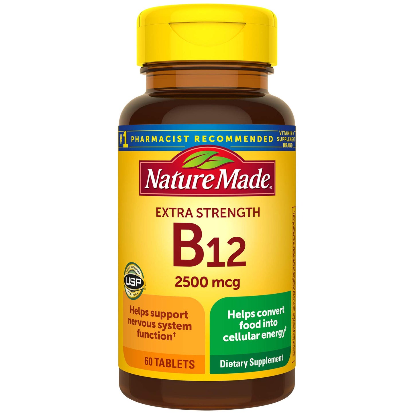 Nature Made Vitamin B12 2500 mcg Extra Strength Tablets, 60 Count