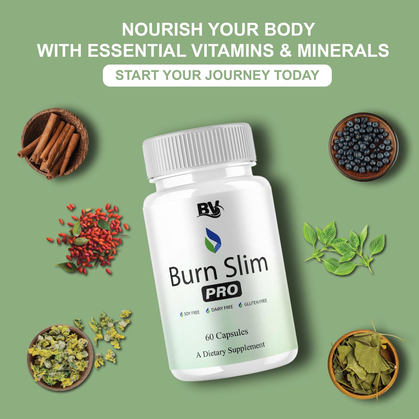 BLUE VIBE Burn Slim Pro Premium Health Support 120 Capsules