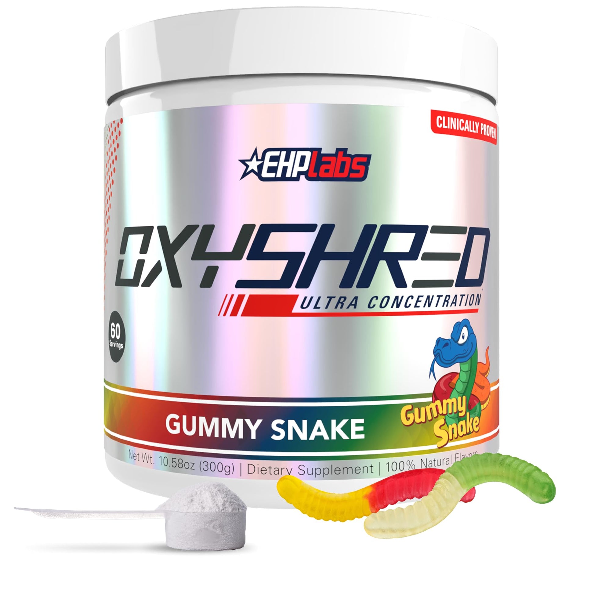 EHP LABS OxyShred Pre Workout Powder - Gummy Snake, 10 oz