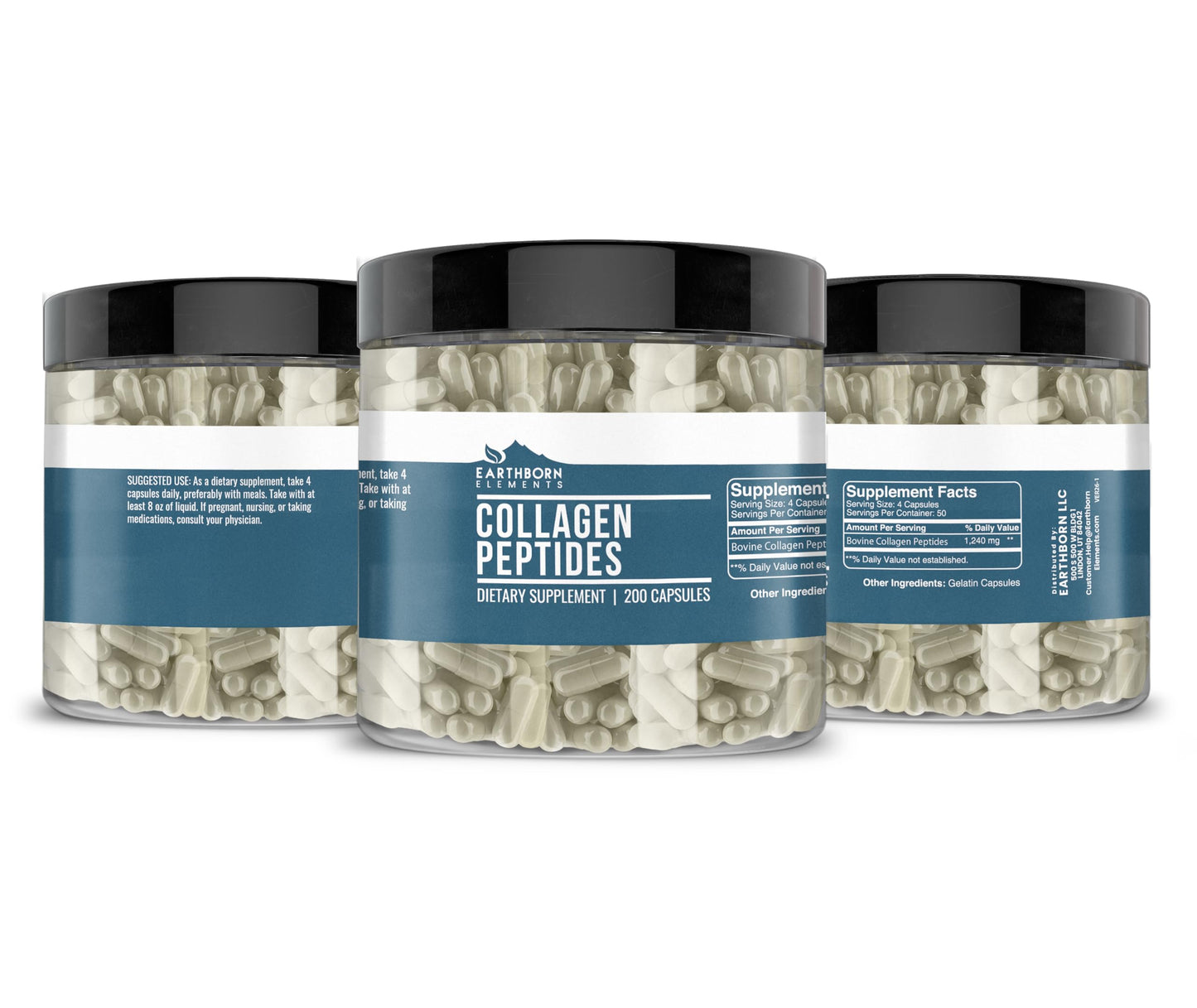 Earthborn Elements Collagen Peptides Capsules 200
