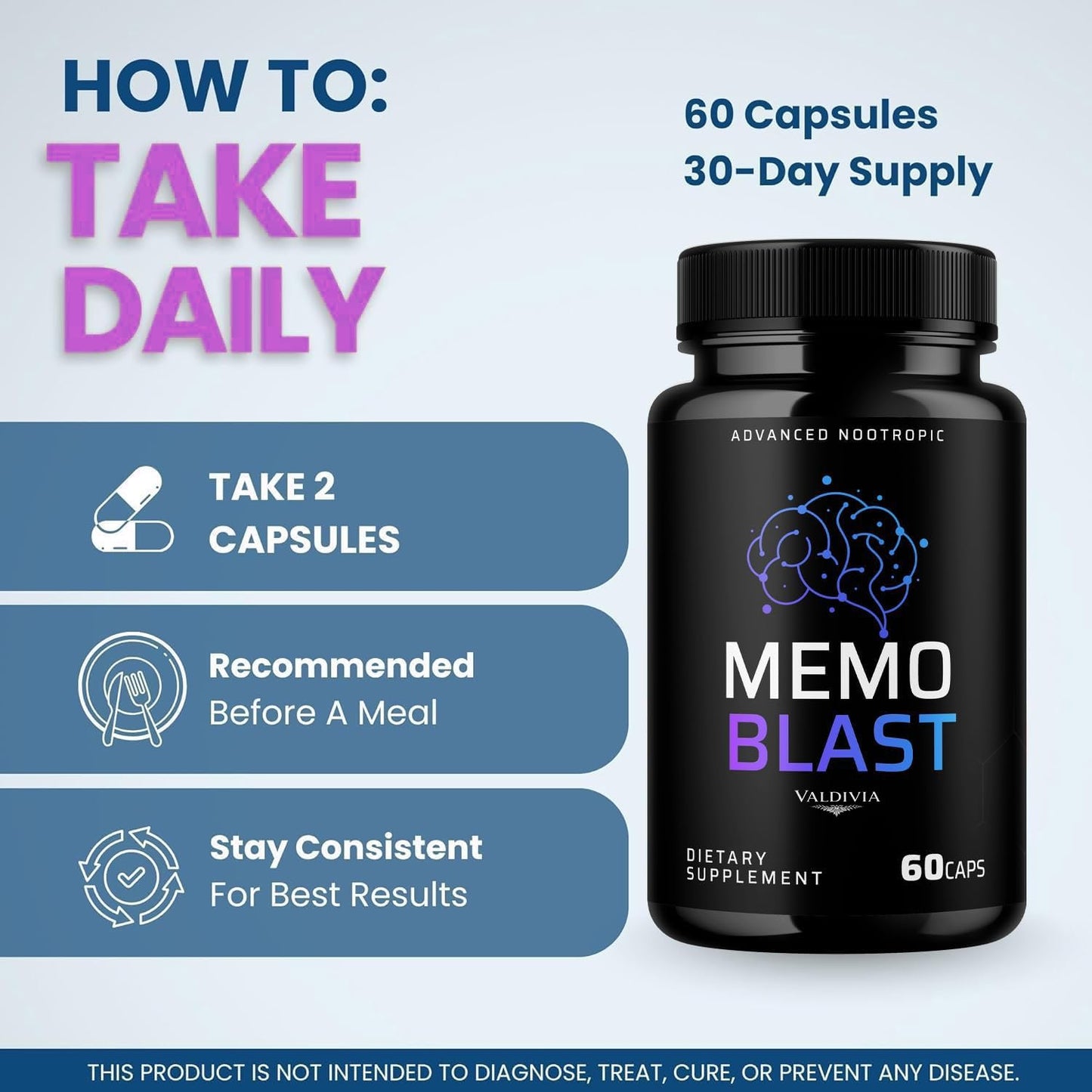 Valdivia Memo Blast Capsules, 180 Capsules