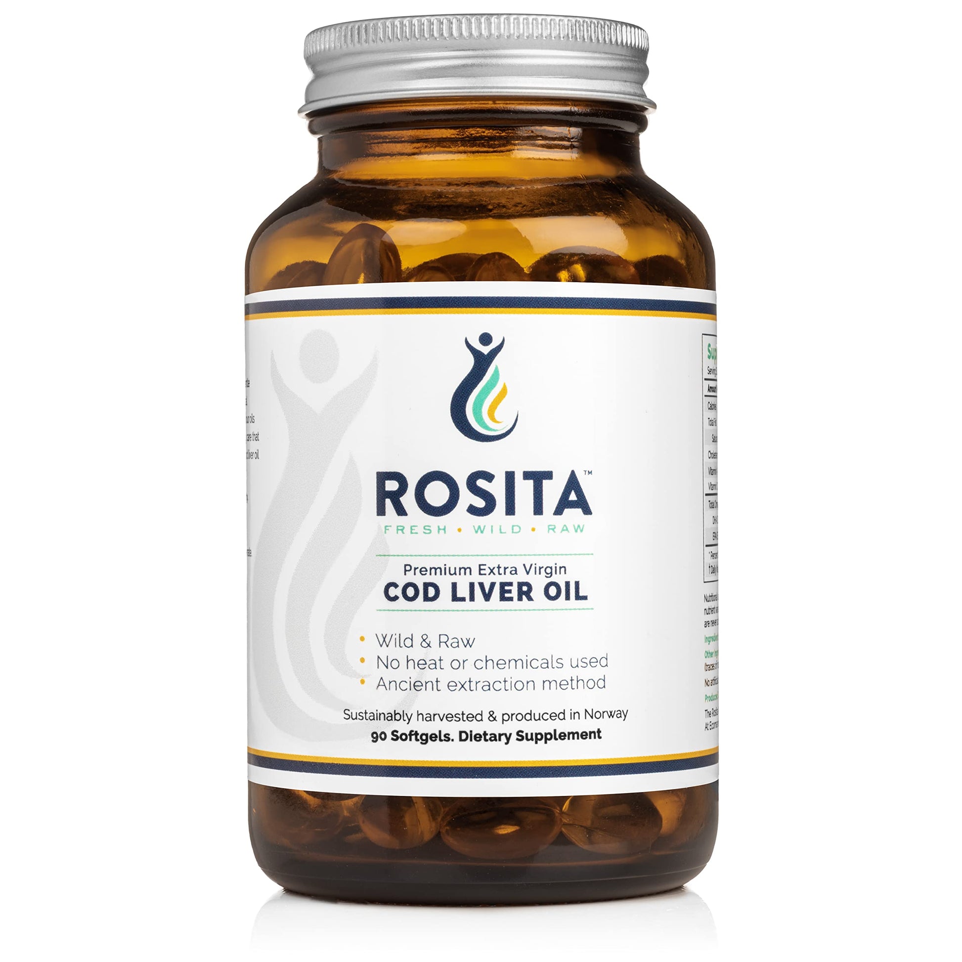 Rosita Real Foods Extra Virgin Cod Liver Oil Softgels 90