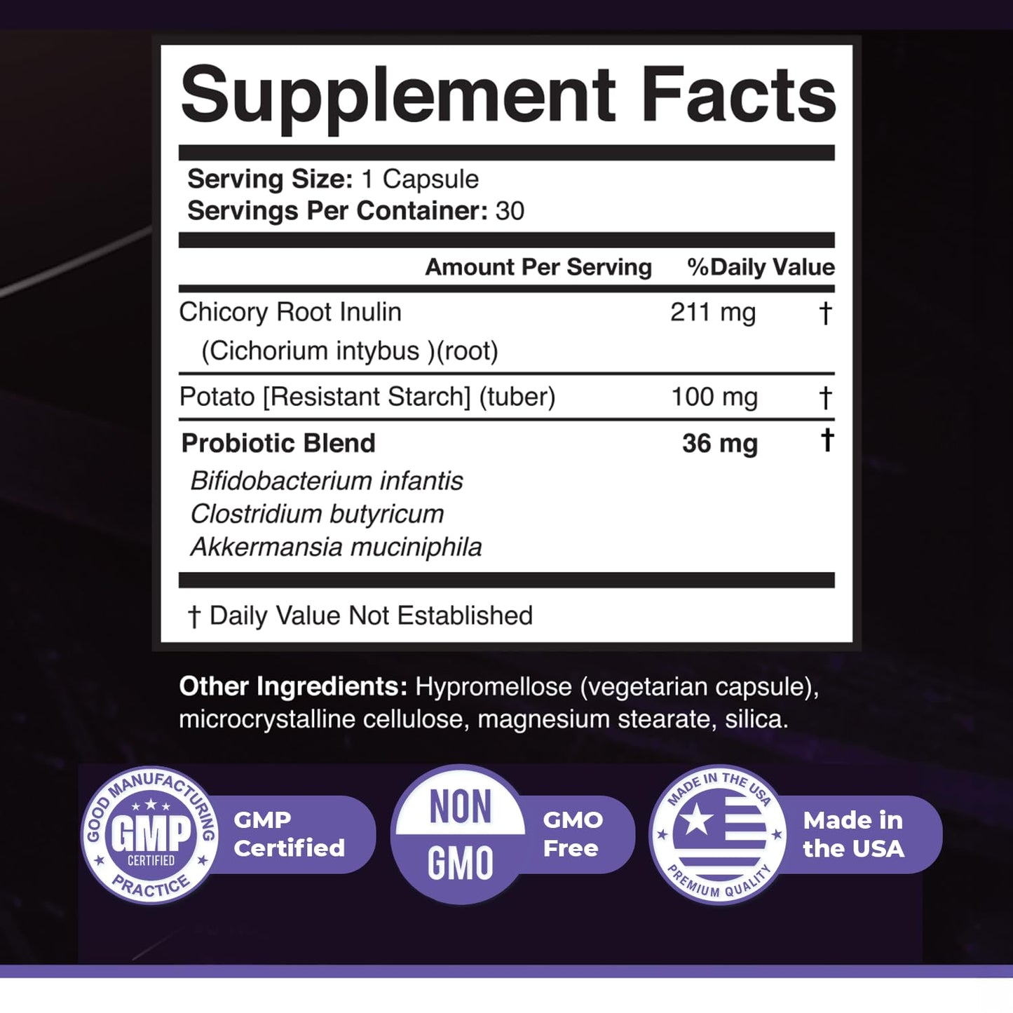 Nature’s NutriWave SlimTide Chicory Root Inulin & Resistant Starch 30 Capsules