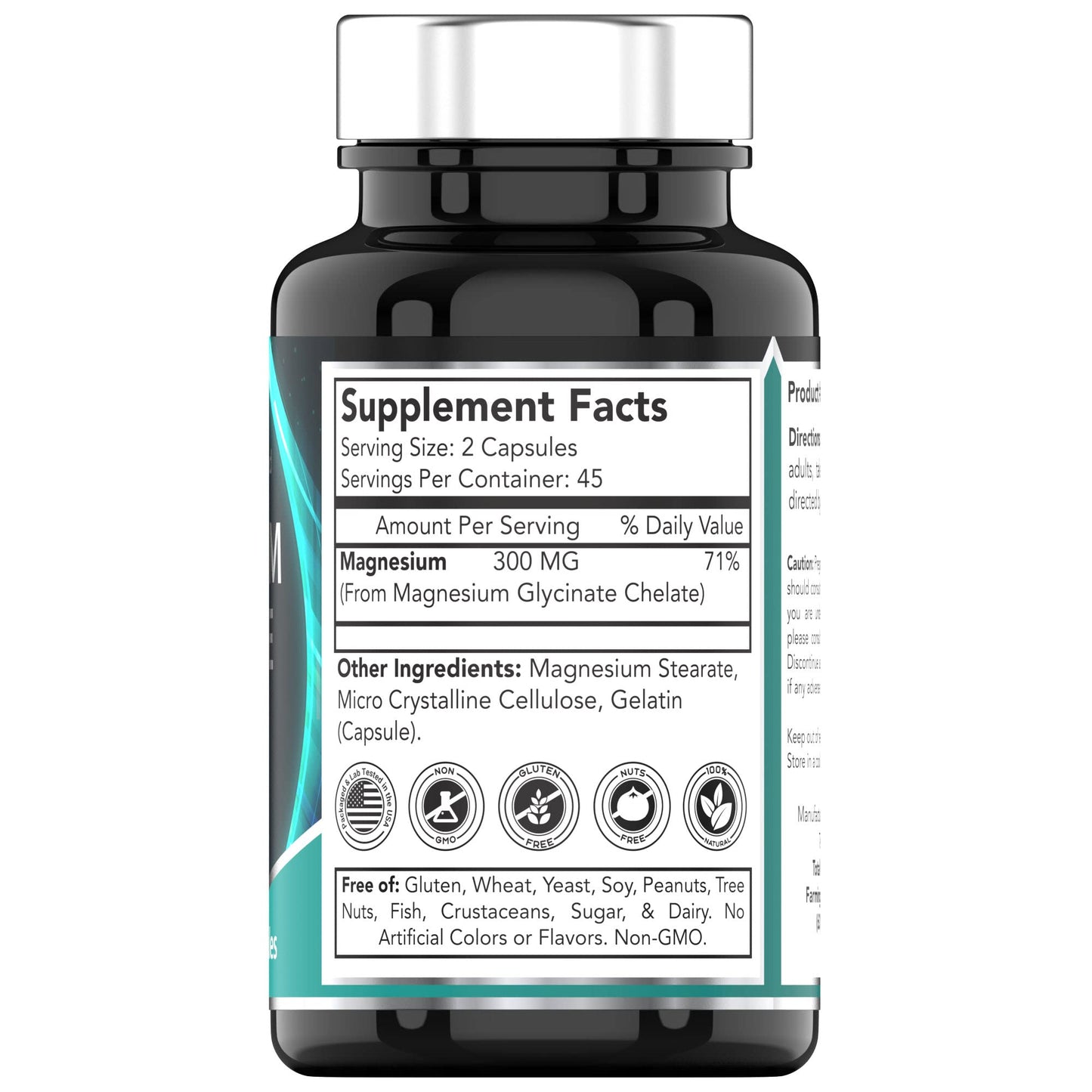 tnvitamins Magnesium Glycinate 300mg Capsules, 90 Count