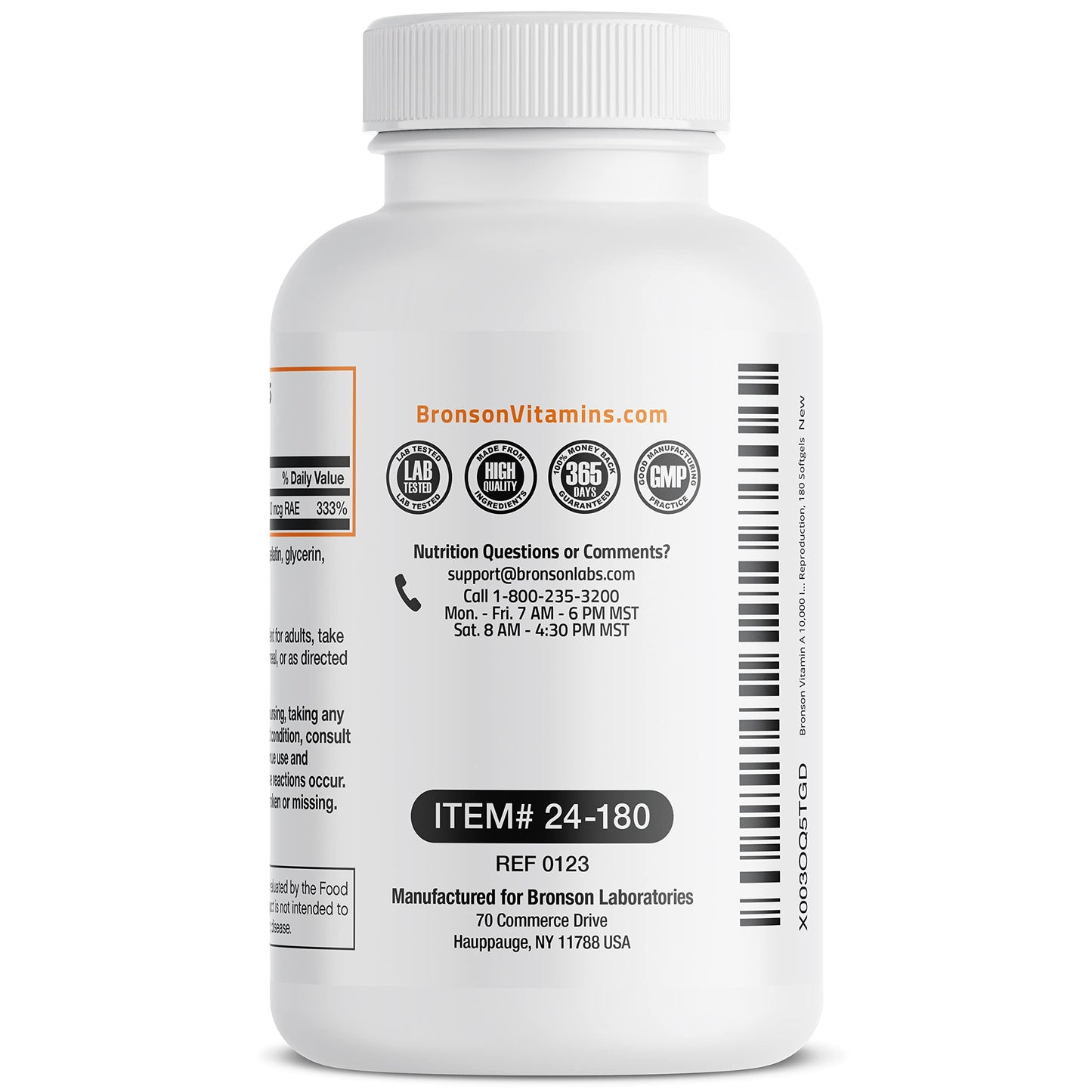 Bronson Vitamin A 10,000 IU Softgels, 180