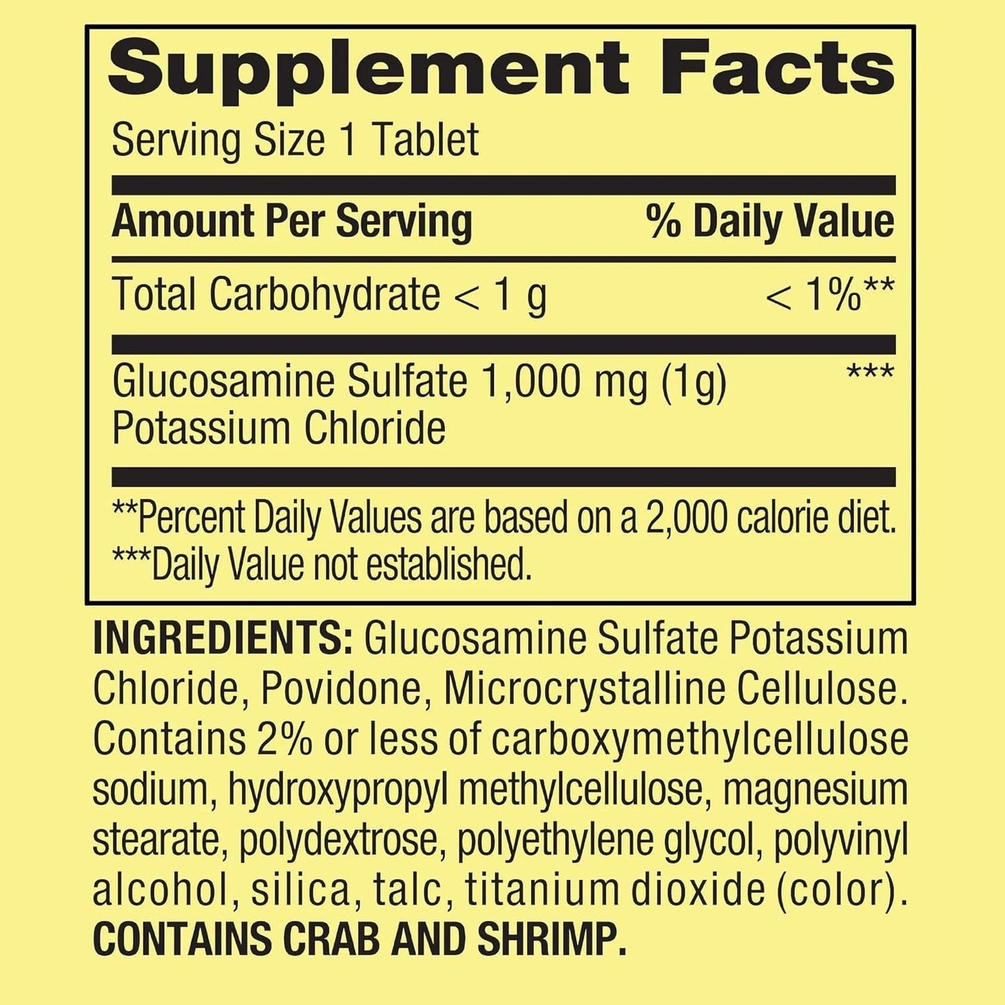 M&F Essential Glucosamine Sulfate Potassium Chloride 1000 mg Tablets, 200 Count
