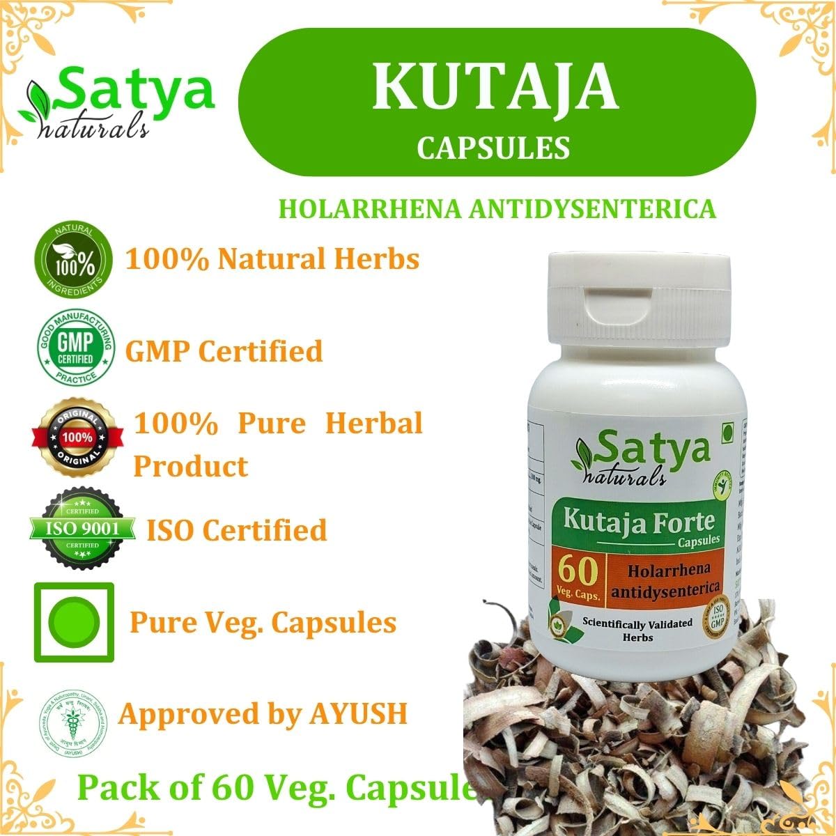 Satya Naturals Kutaja Forte Capsules 500 mg 120 Count