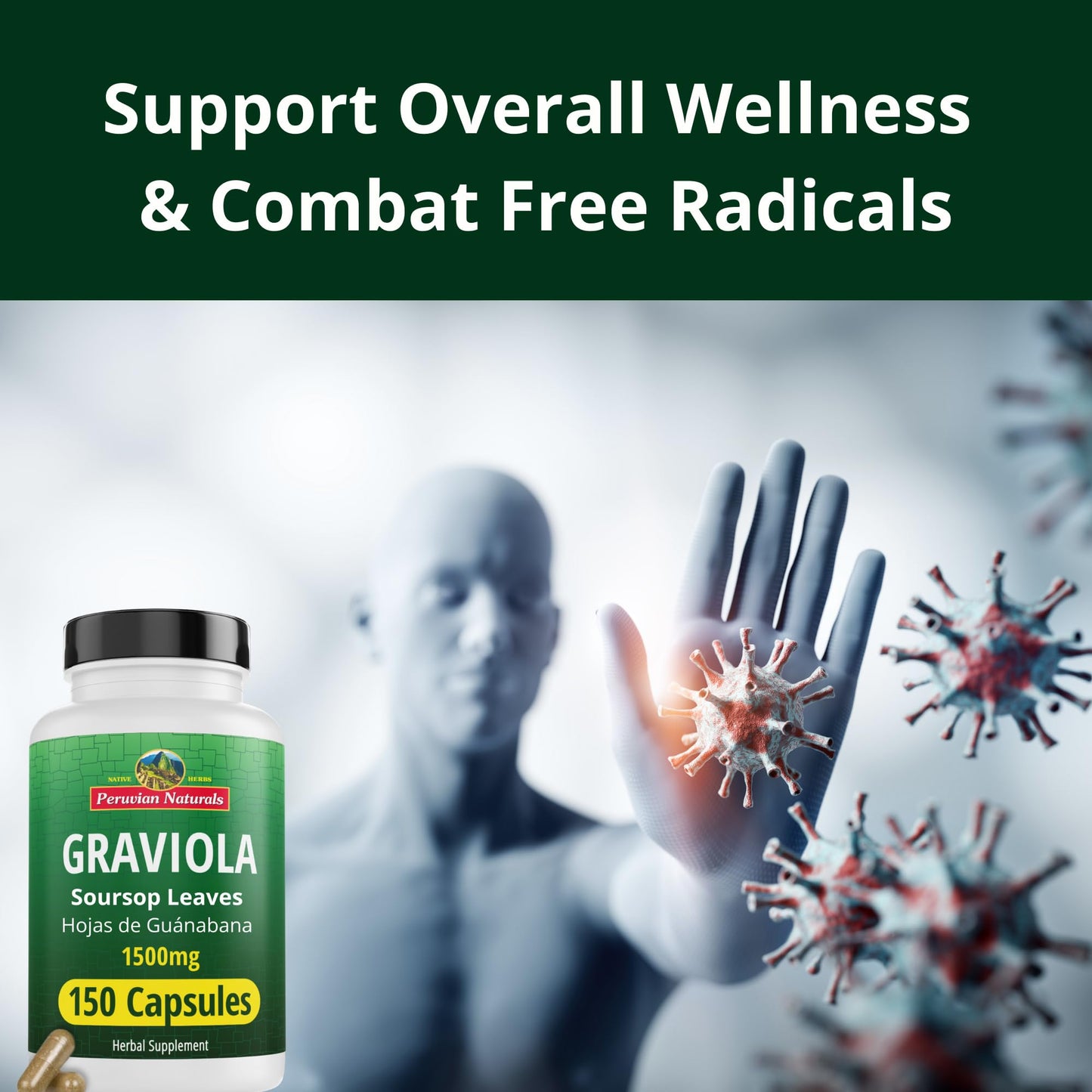 Peruvian Naturals Graviola Soursop Capsules, 150 Count
