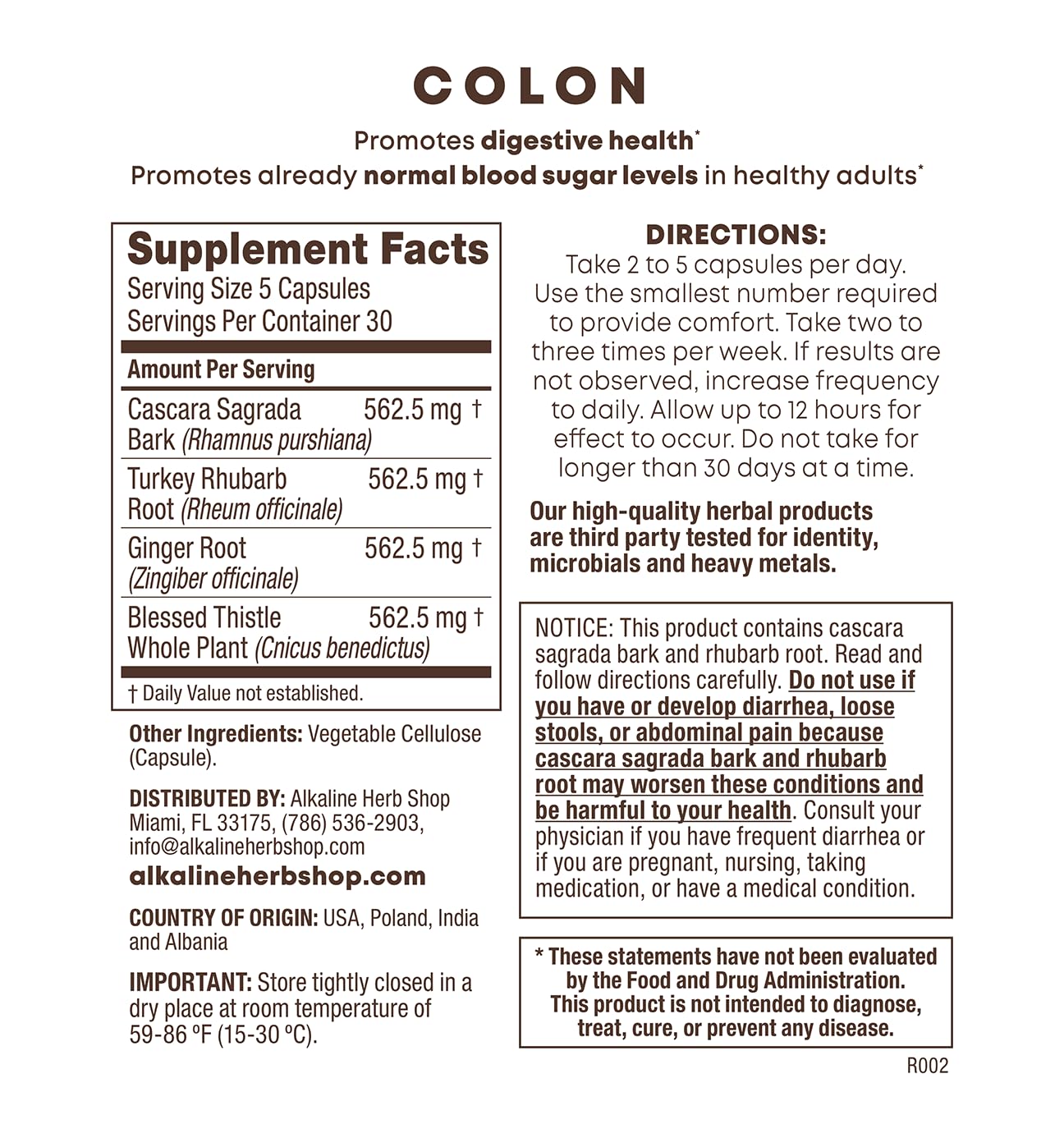 Alkaline Herb Store Colon Supplement Capsule 4 Capsules