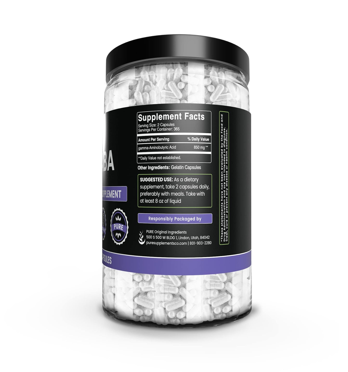 PURE ORIGINAL INGREDIENTS GABA Capsule 730 Count