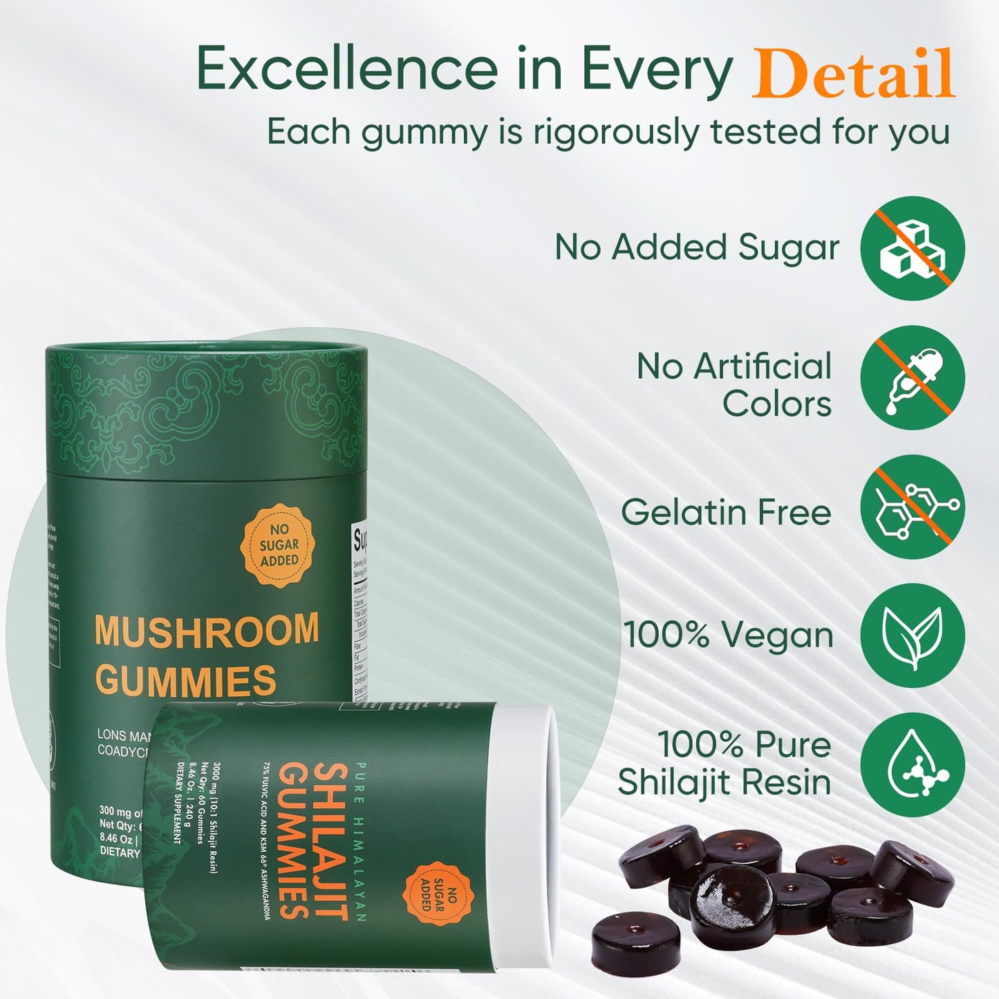 Xuore Shilajit & Mushroom Gummies 60 Count