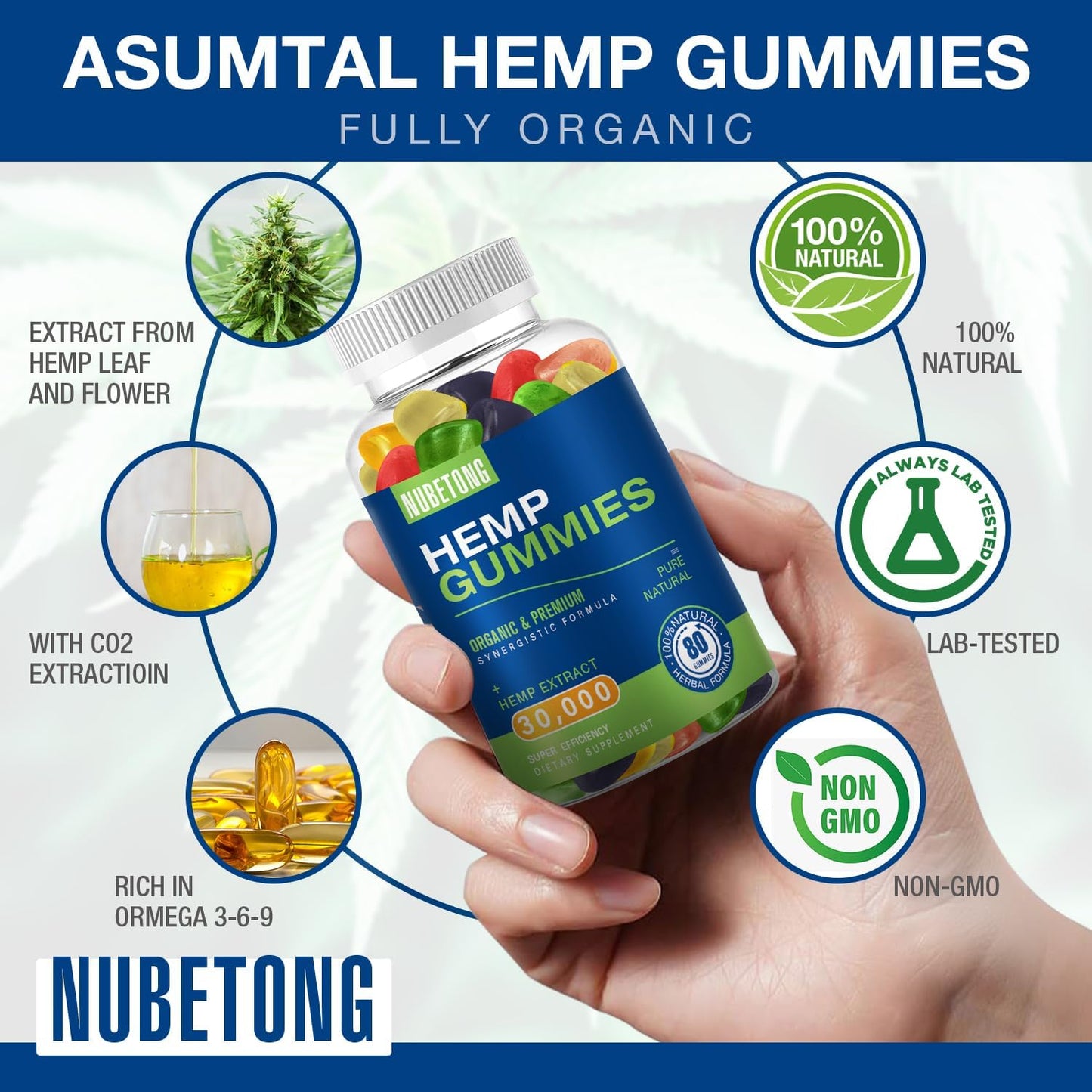Nubetong Hemp Gummies 160 Count