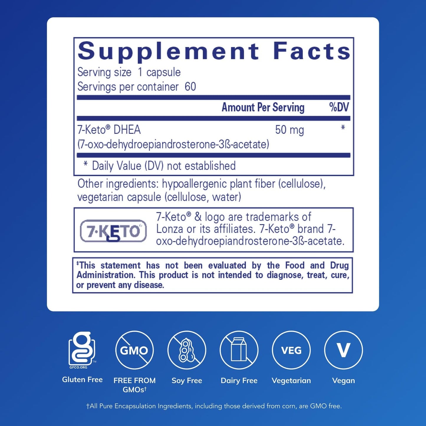 Pure Encapsulations 7-Keto DHEA 50 mg Capsule, 60 Capsules