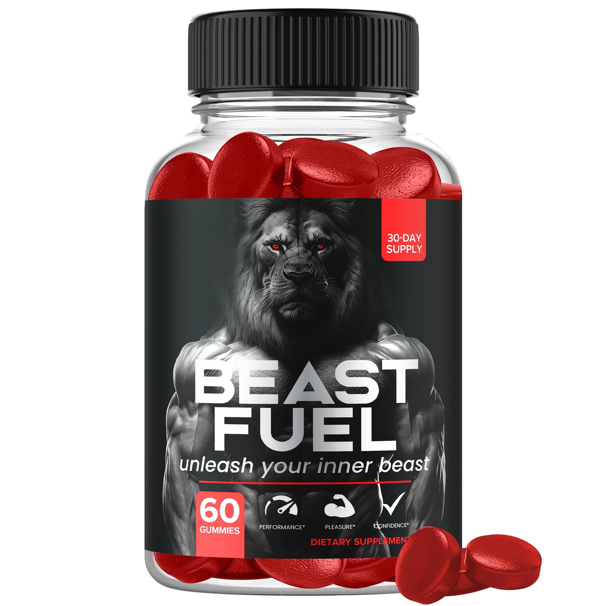 Nutravia Beast Fuel Gummies - BeastFuel Boost Supplement Performance Formula Booster, 60 Gummies