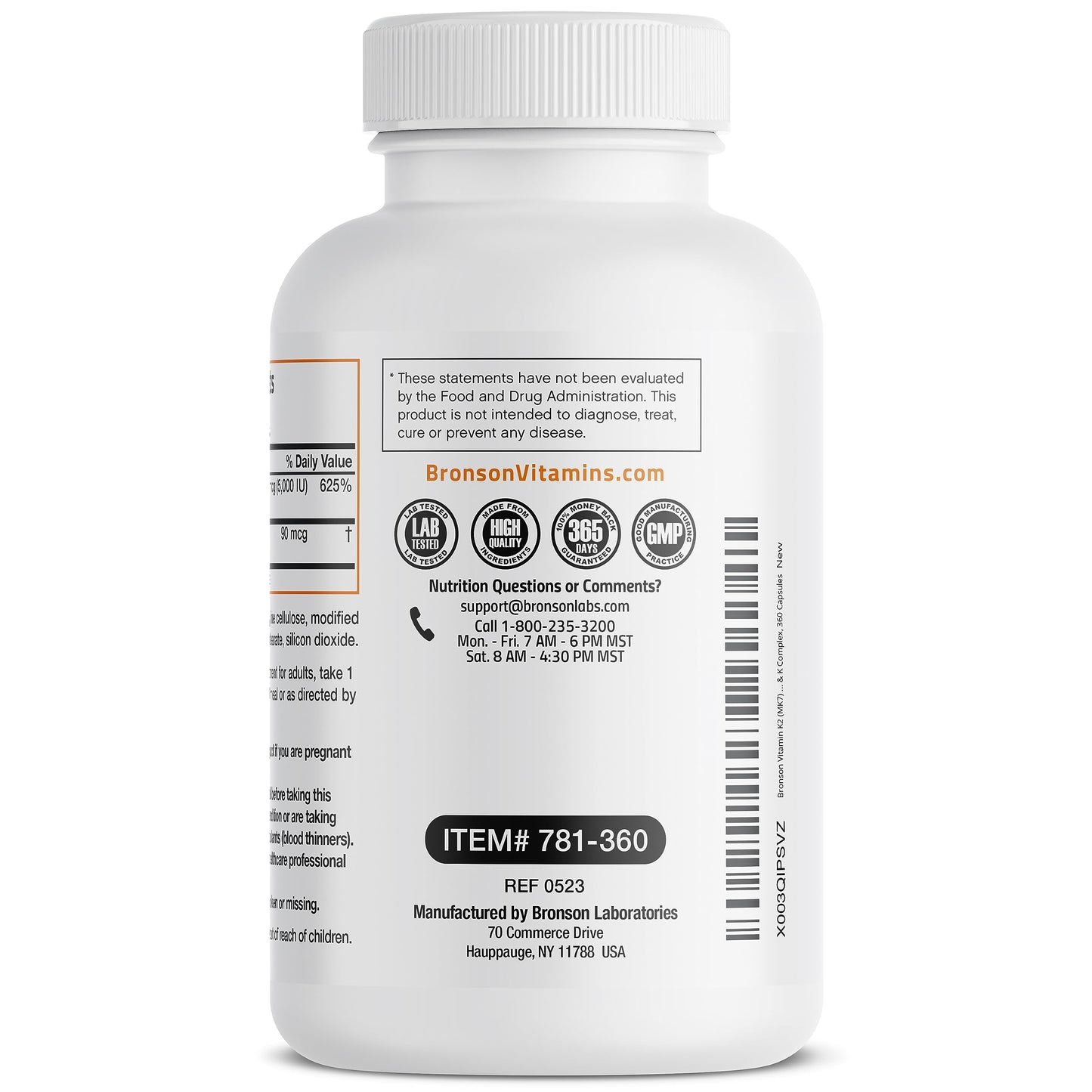 Bronson Vitamin K2 (MK7) with D3 Capsule, 360 Capsules