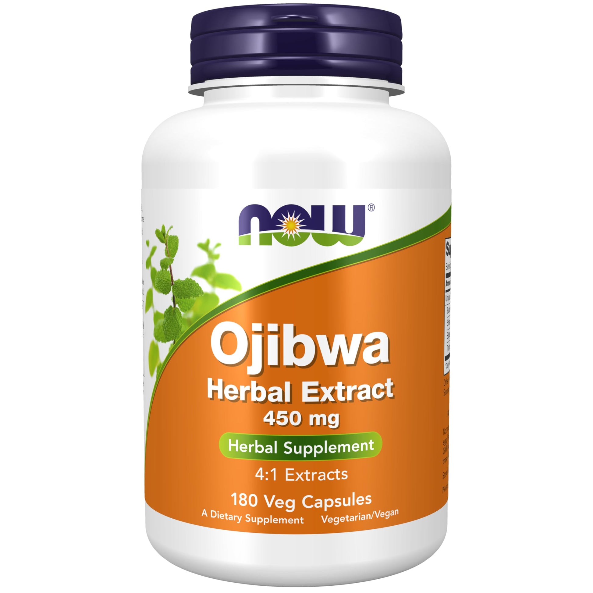 NOW Foods Ojibwa Herbal Extract 4:1 Extract 450 mg, Vegetarian Capsules, 180 Count