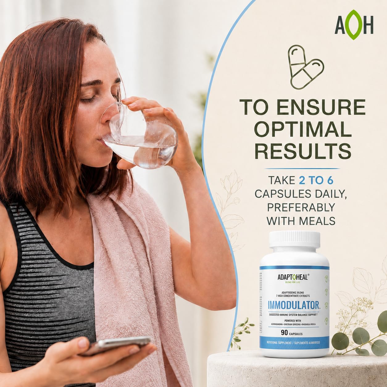 ADAPTOHEAL Immodulator Adaptogenic Capsules, 90 Count