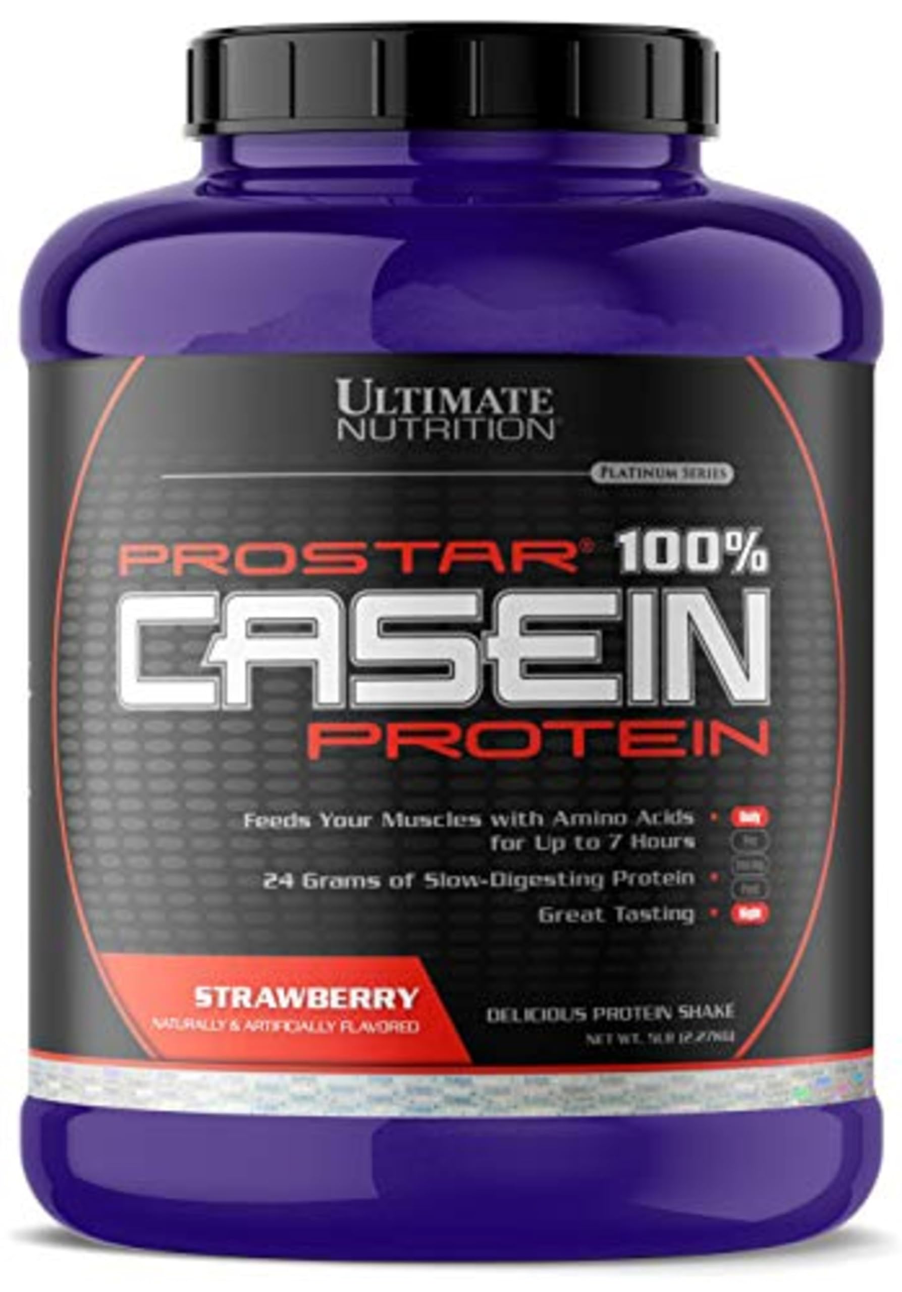 Ultimate Nutrition Prostar Micellar and Hydrolyzed Casein Protein Powder, 5 lb, 80 Servings, Strawberry