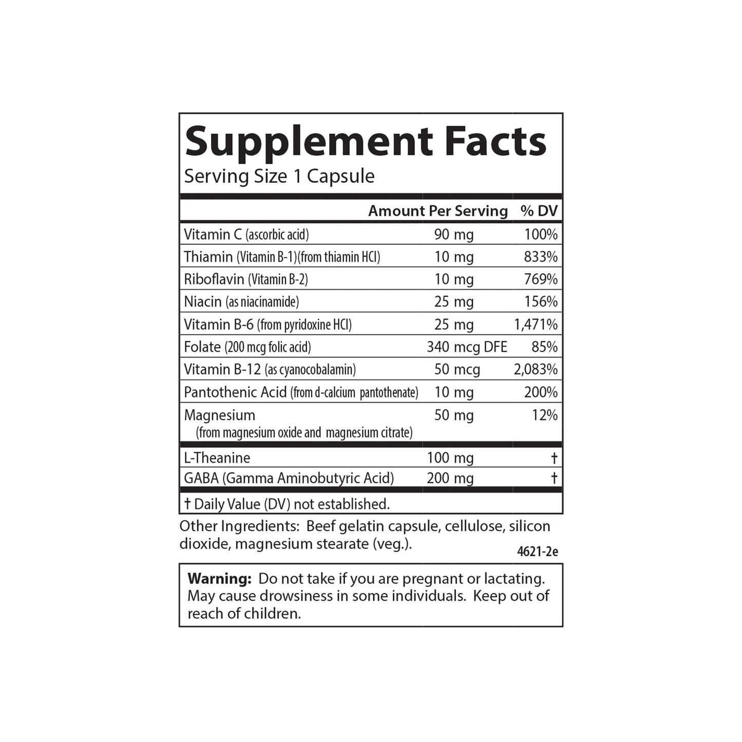 Carlson Totally Zen GABA L-Theanine & B Vitamins, Healthy Mood, Promotes Calmness & Mental Clarity, 60 Capsules