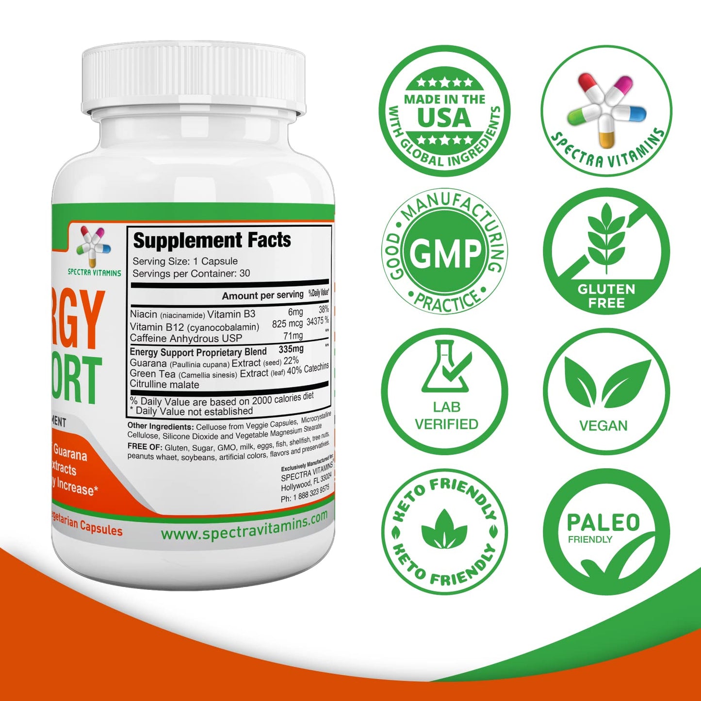 Spectra Vitamins Natural Energy Support 30 Capsules