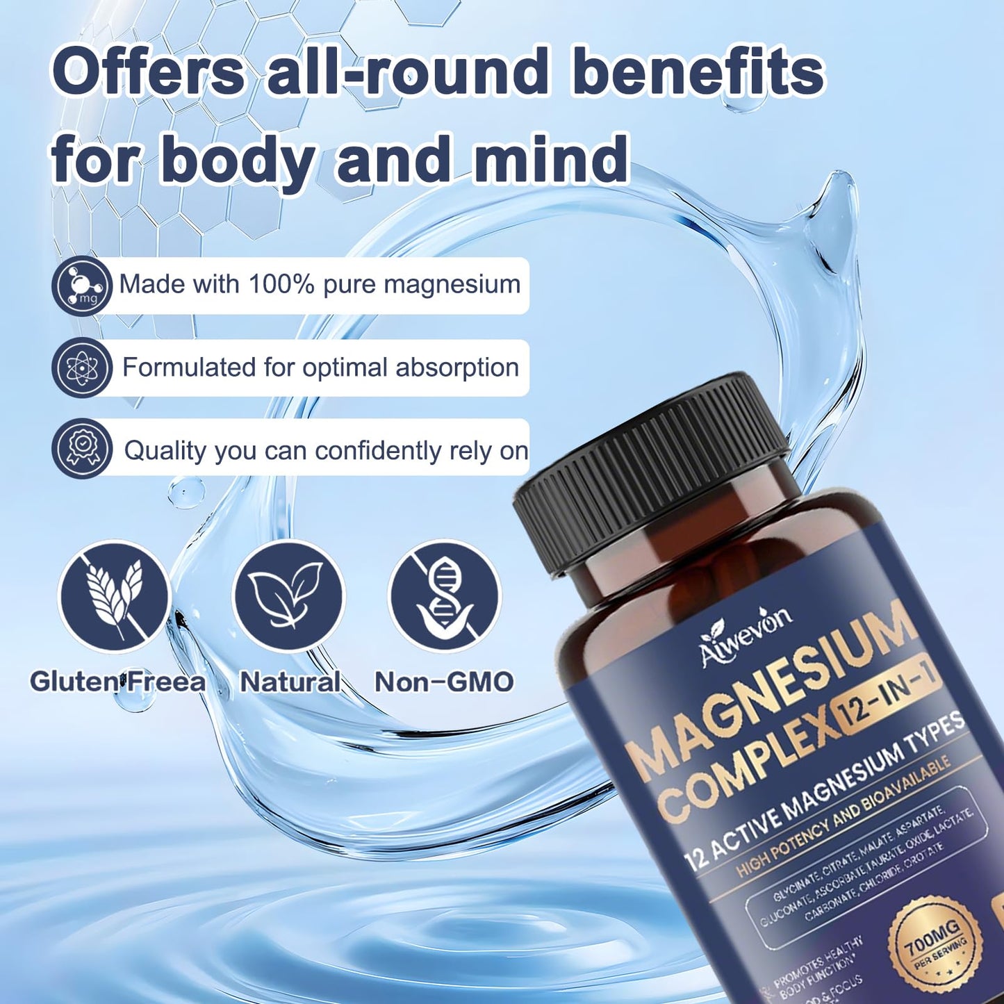 Aiwevon Magnesium Complex 700mg Capsule, 120 Capsules