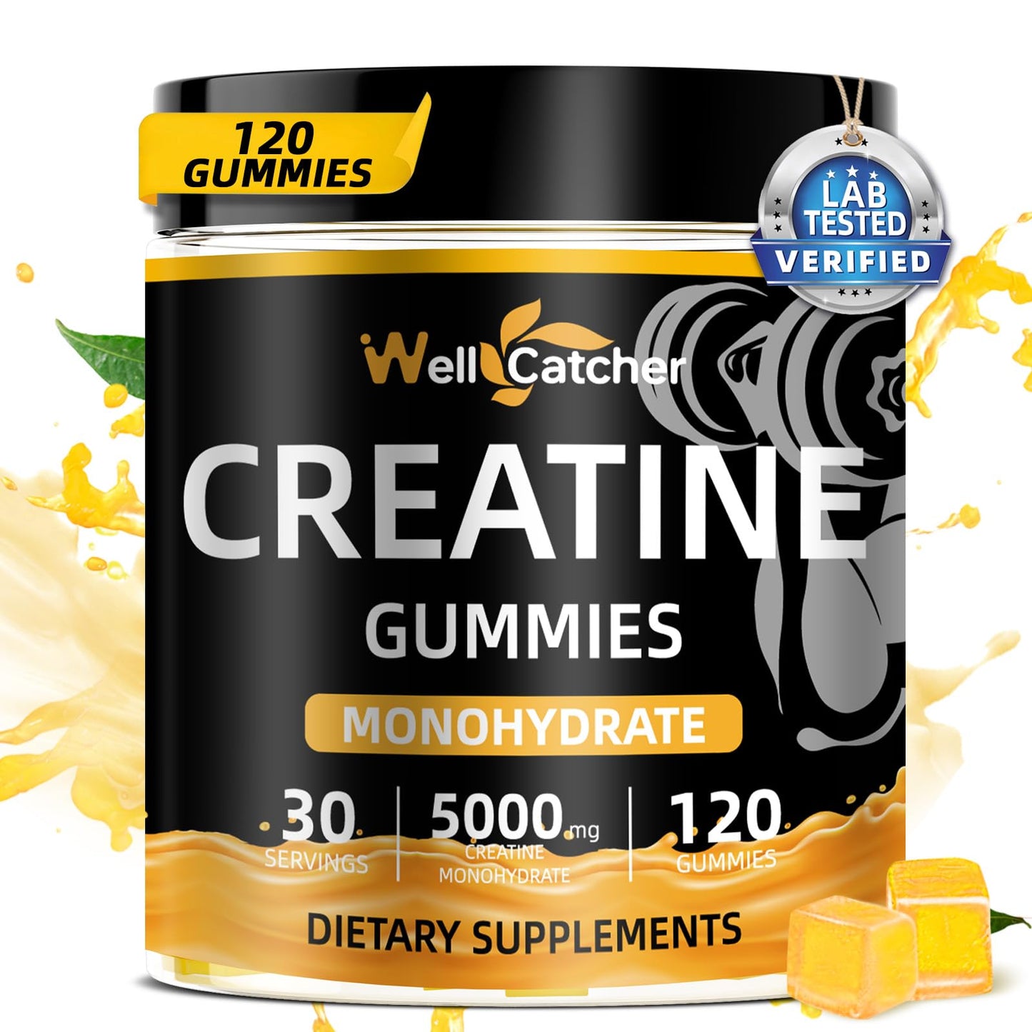 Wellcatcher Creatine Monohydrate Gummies 120 Count