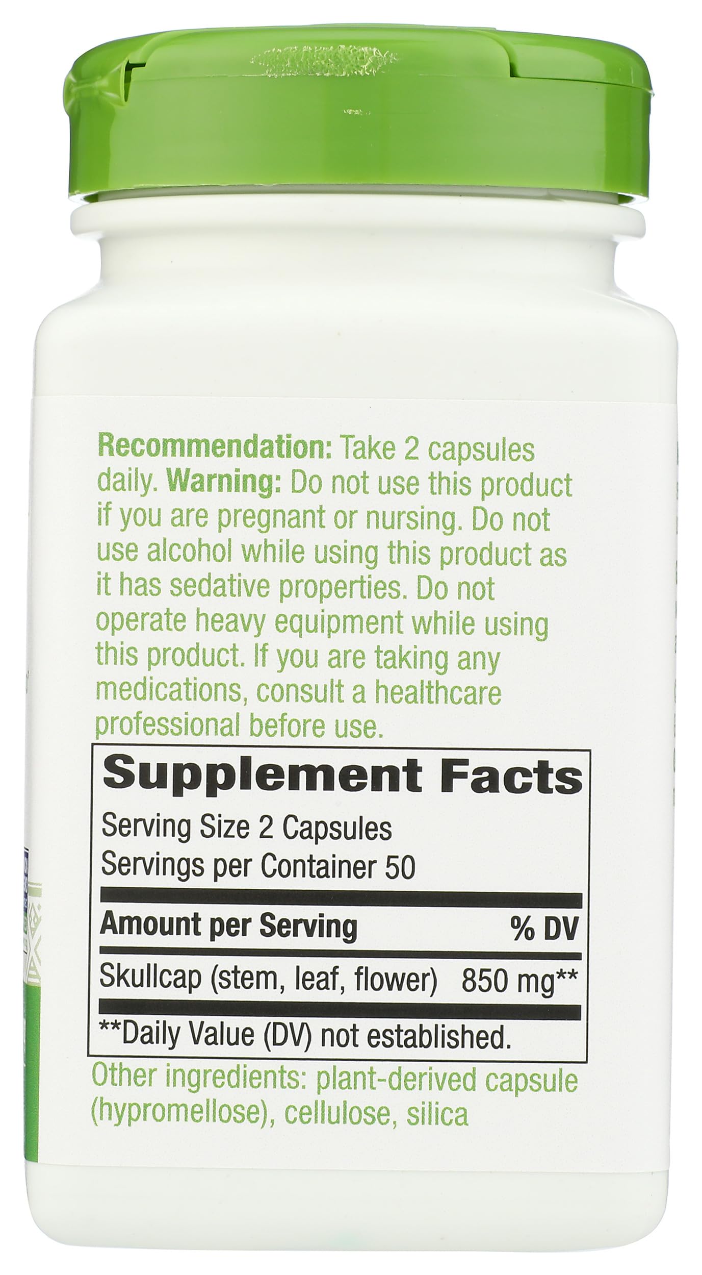 Nature's Way Skullcap Herb Capsule 100 Count