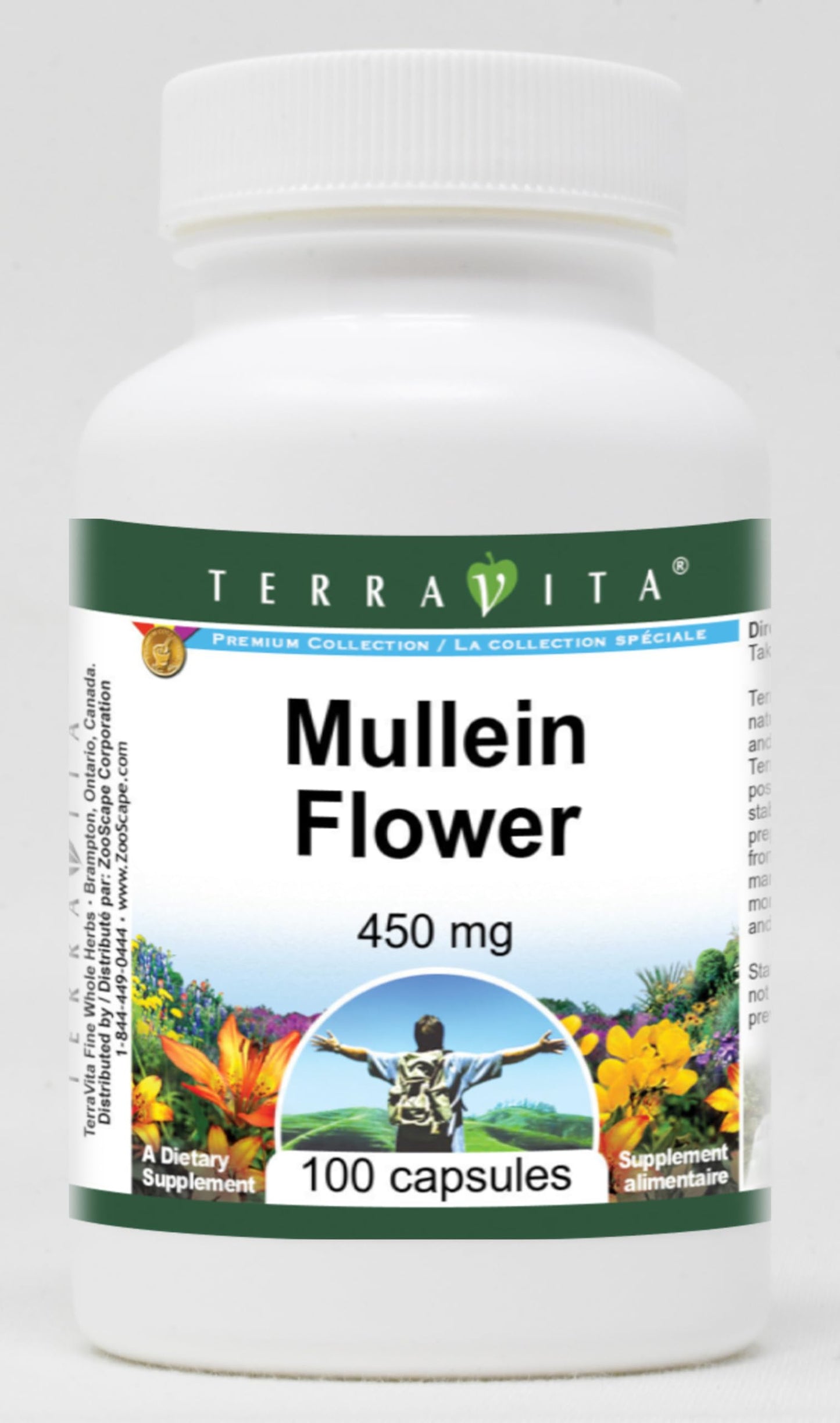 Terravita Mullein Flower 450 mg Capsules, 100 Count