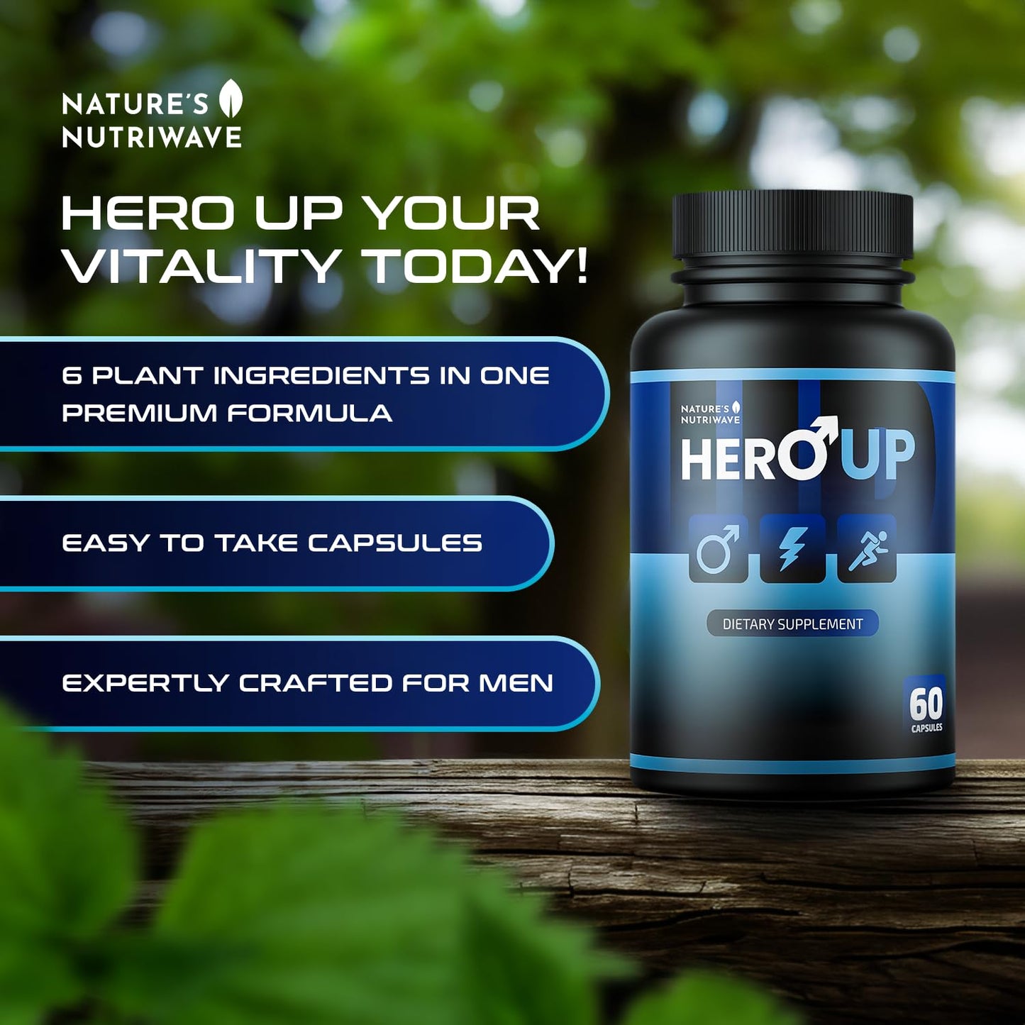 Nature’s NutriWave HeroUP Plant-Based Capsules, 180 Capsules