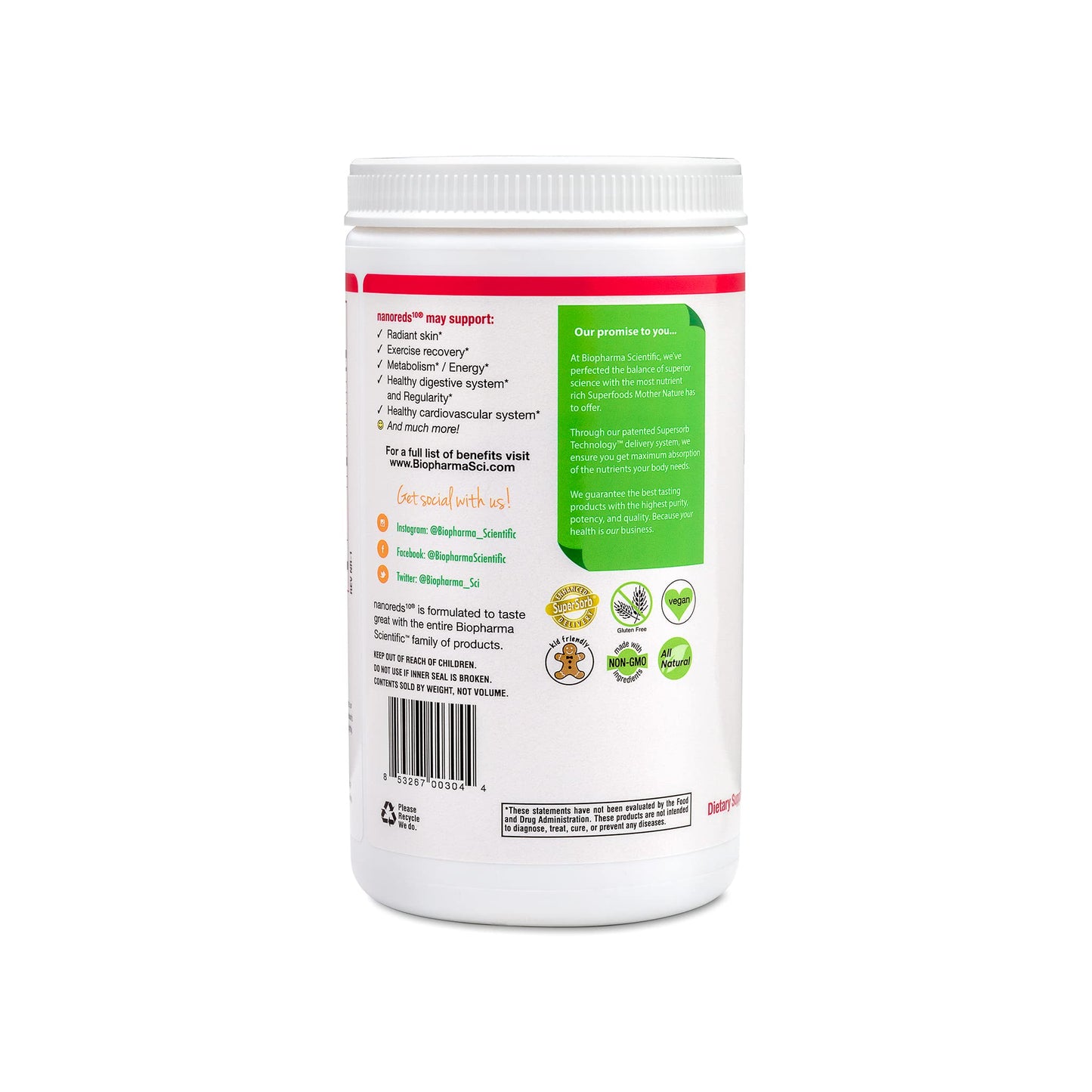 Biopharma Scientific Nanoreds Reds Superfood Powder, 12.7 oz