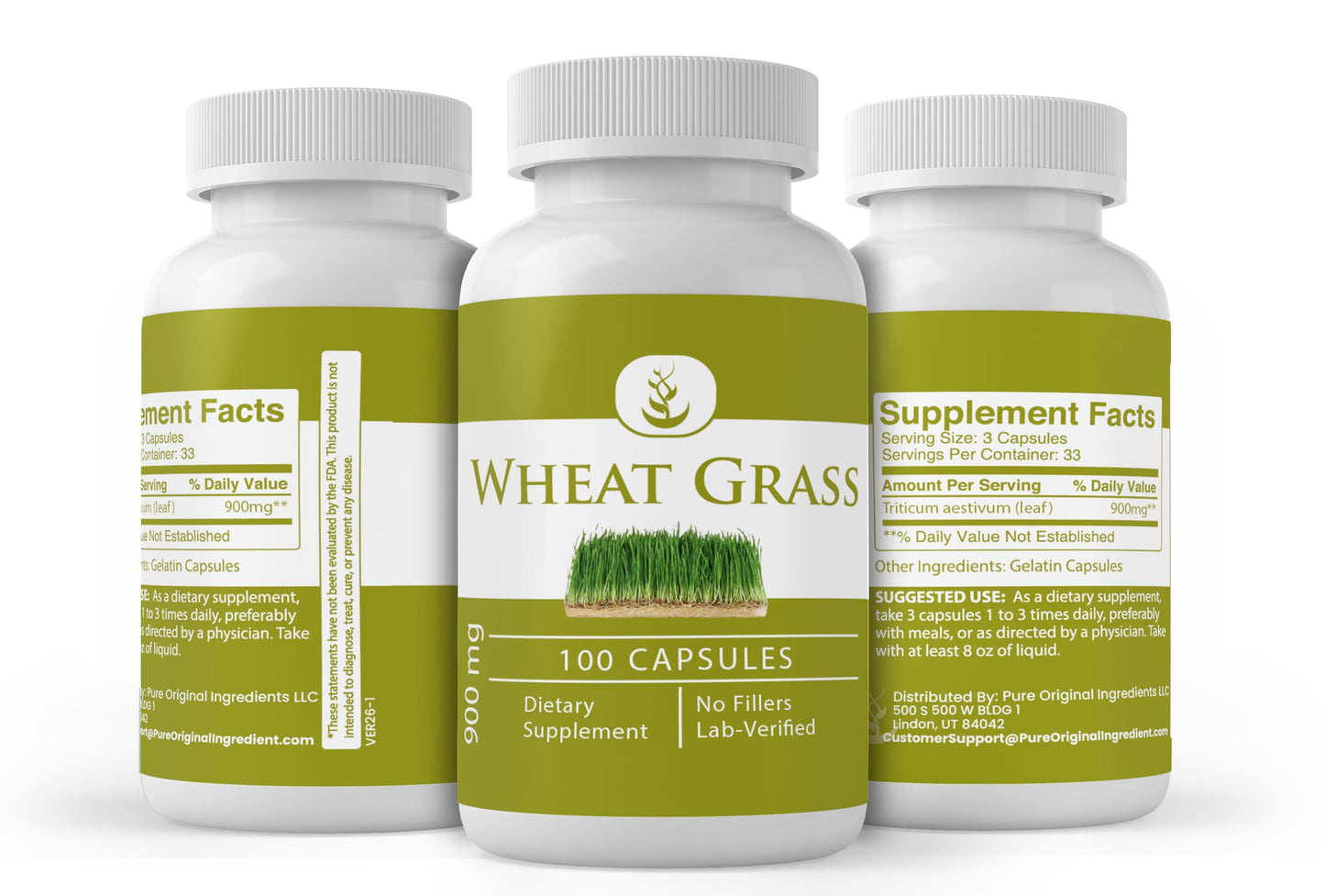 Pure Original Ingredients Wheat Grass Capsule 100 Capsules