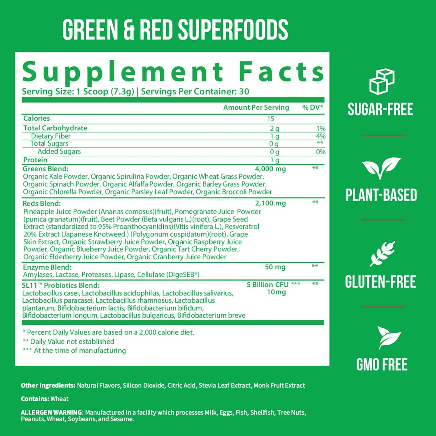 GOBIOTIX Bundle Prebiotic Fiber Supplement + Super Greens Powder + Super Reds Powder, 2-Pack