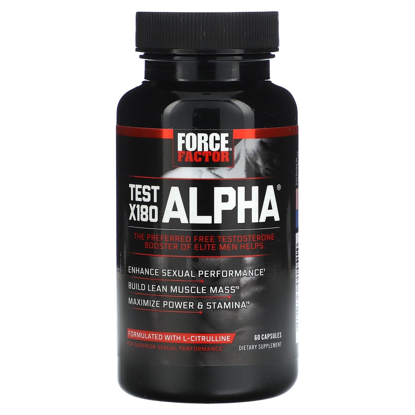 Force Factor Test X180 Alpha Total Testosterone Booster for Men Capsule 60 Count