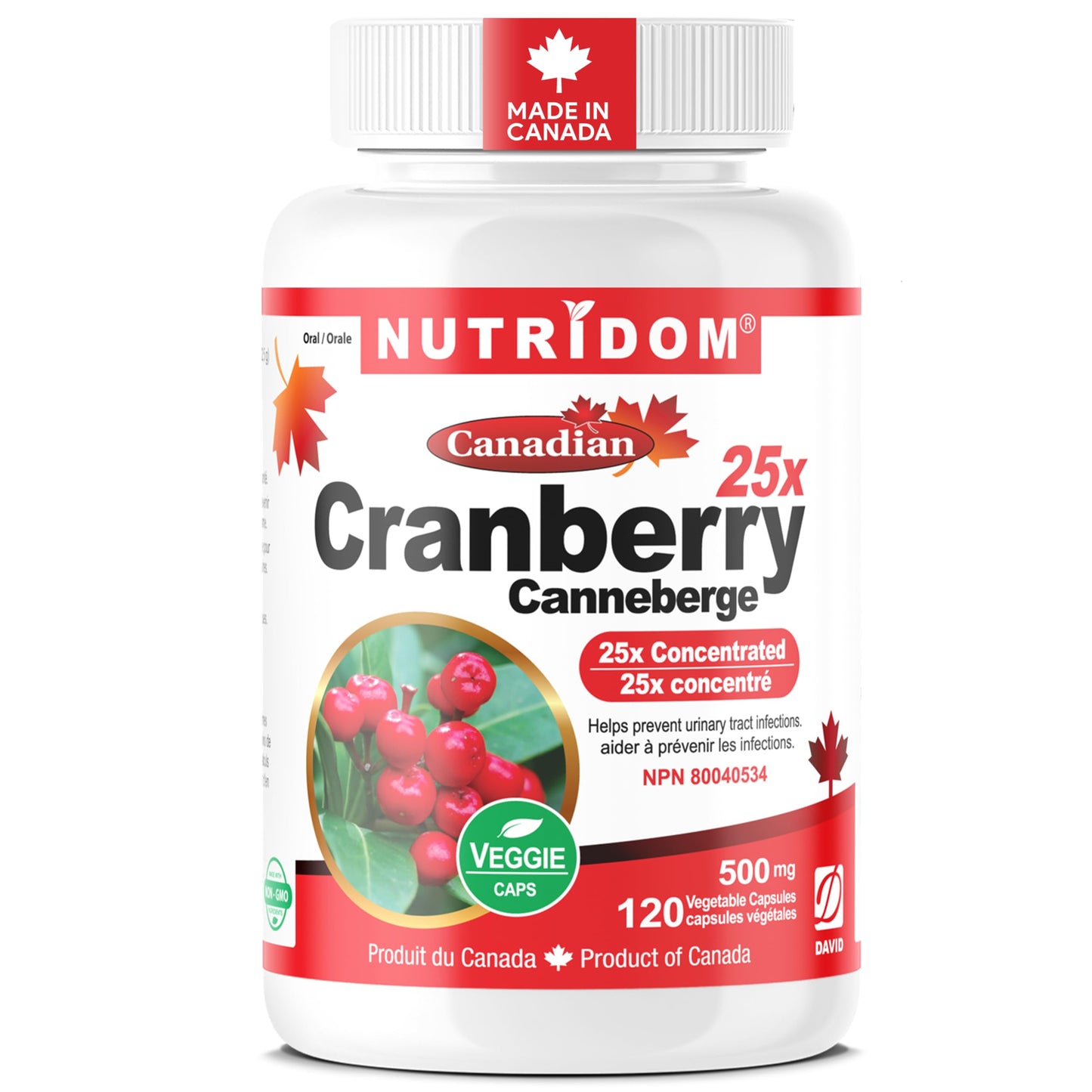 Nutridom Canadian Cranberry 25x, 500mg (12,500mg QCE) Capsules, 1 Count