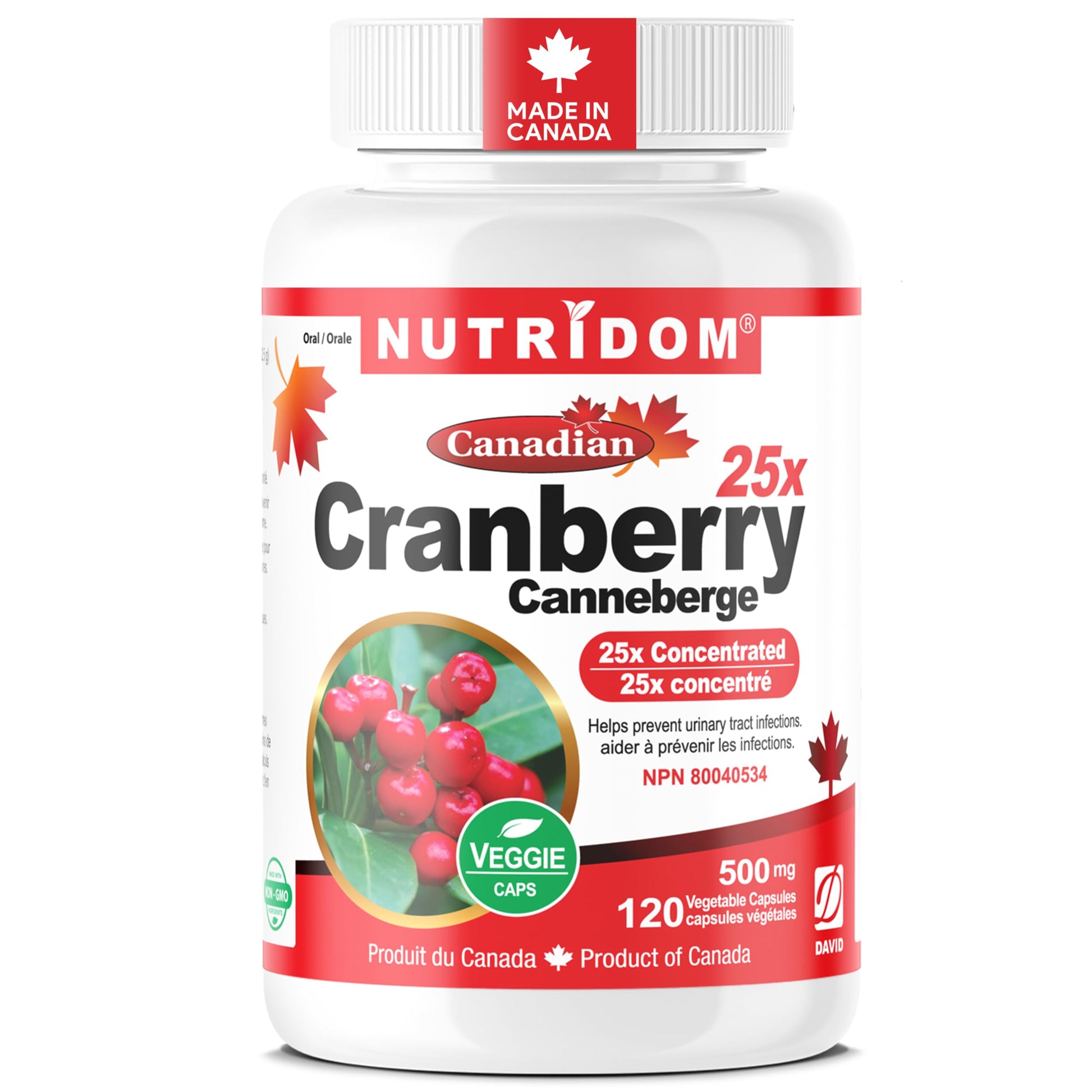 Nutridom Canadian Cranberry 25x, 500mg (12,500mg QCE) Capsules, 1 Count