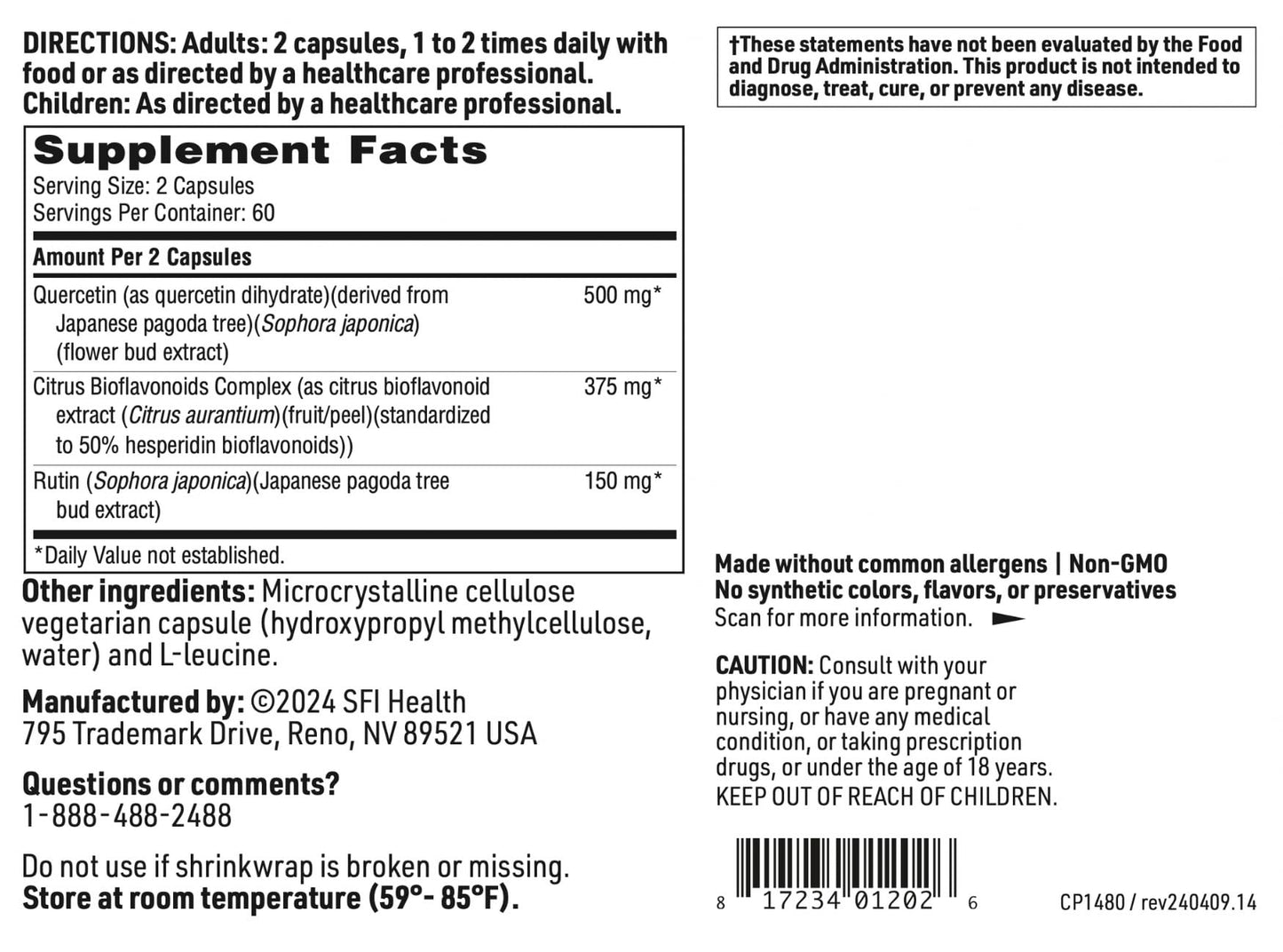 SFI Health Bioflavonoid Complex Capsules 120 Capsules