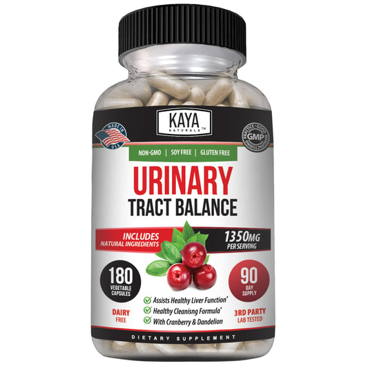Kaya Naturals D-Mannose Urinary Tract & Bladder Health with Cranberry, Hibiscus & Dandelion Root Cranberry Supplement Capsule 180
