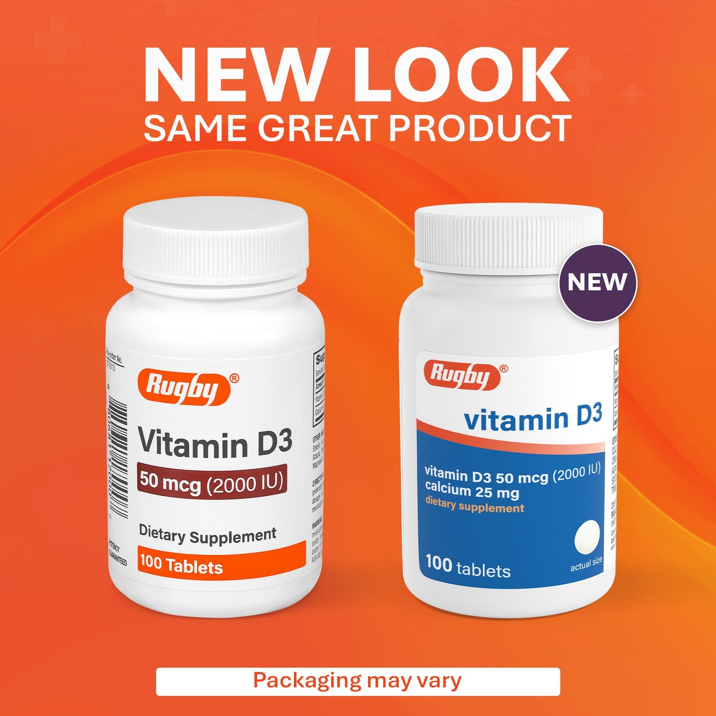 Rugby Laboratories Vitamin D3 2000 IU (50 mcg), 100 Tablets