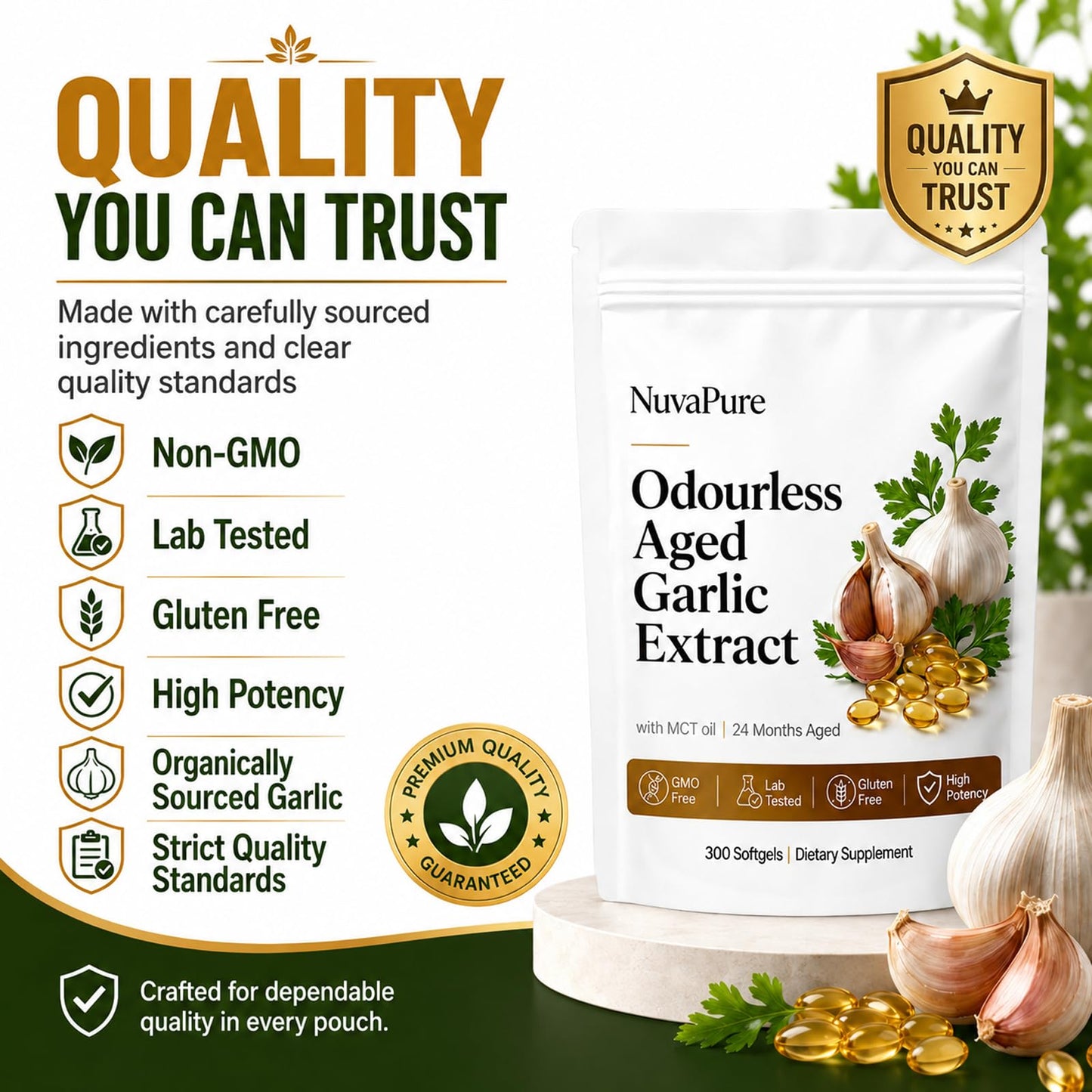KWEZTY Nuvapure Aged Garlic Capsules 1 Count